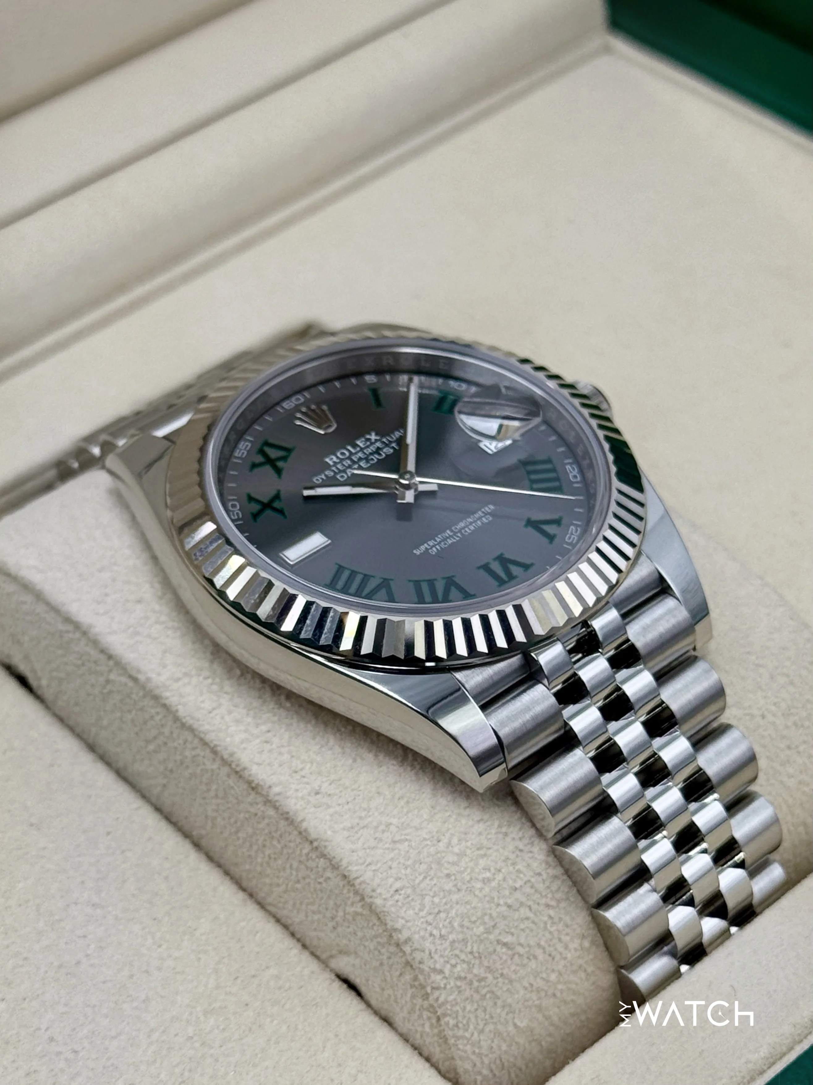 2025 Rolex Datejust 41mm 126334 Jubilee Wimbledon Dial - Image 6