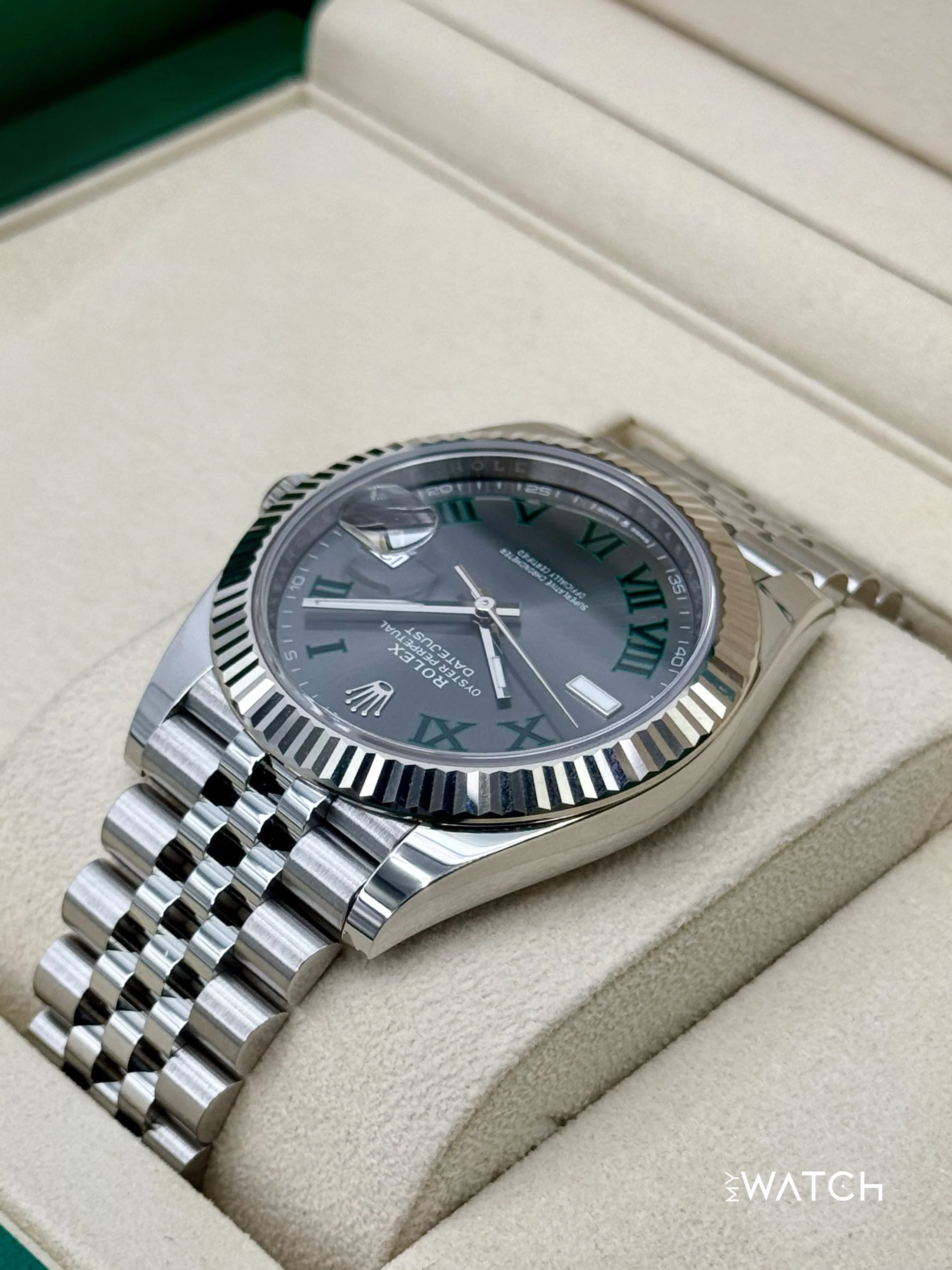 2025 Rolex Datejust 41mm 126334 Jubilee Wimbledon Dial - Image 7