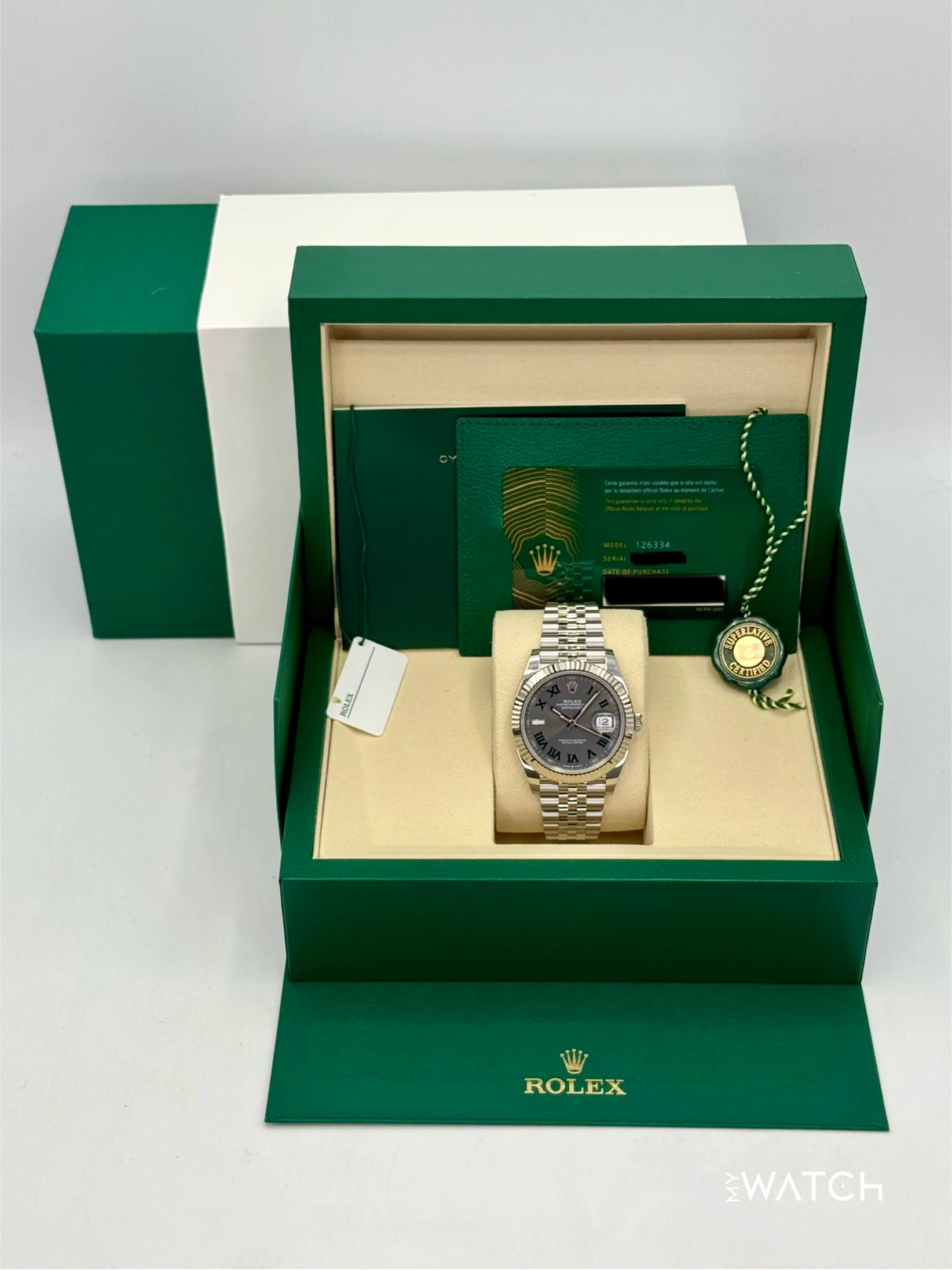 2025 Rolex Datejust 41mm 126334 Jubilee Wimbledon Dial - Image 9