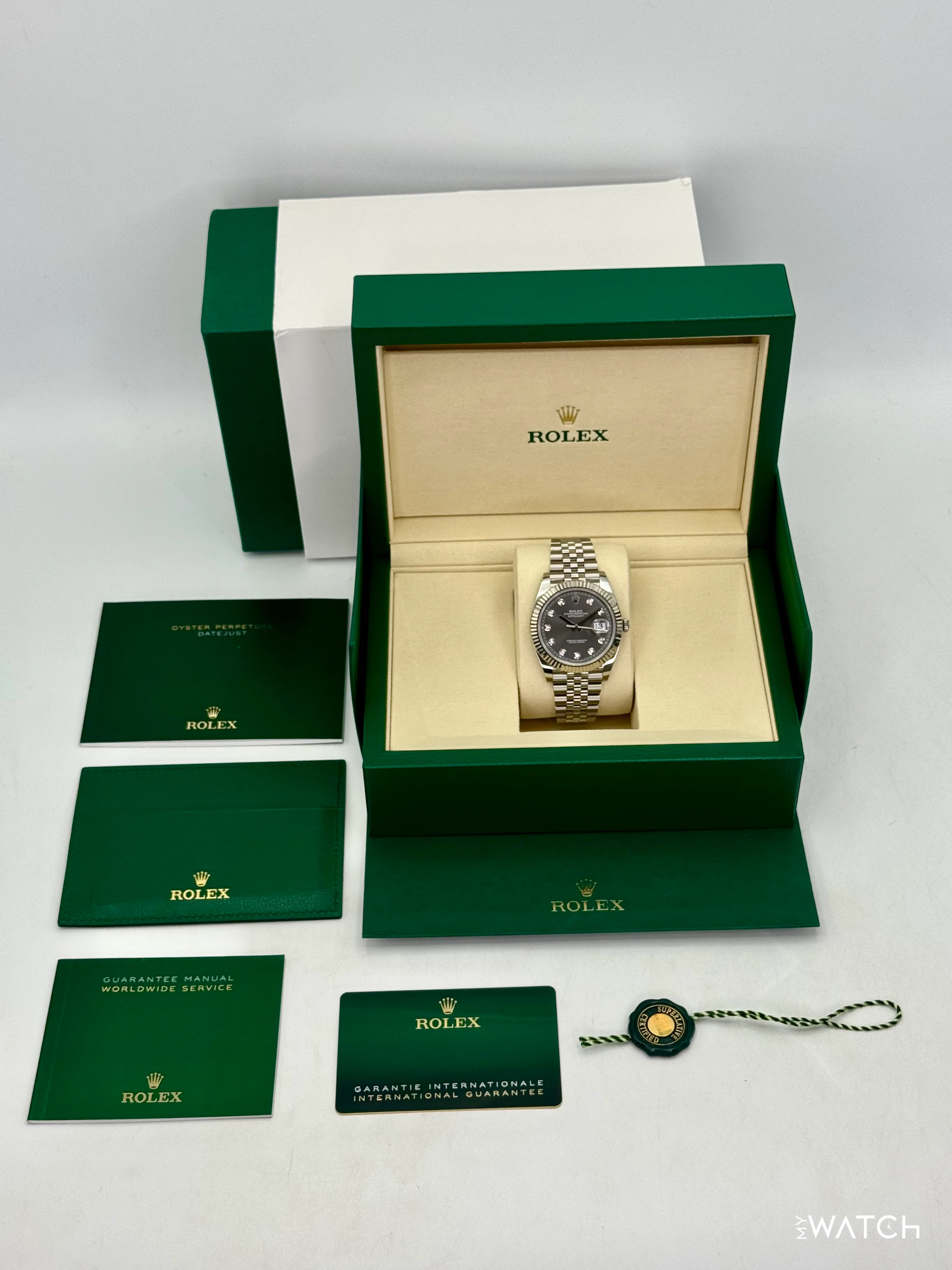 2025 Rolex Datejust 41mm 126334 Stainless Steel Jubilee Rhodium Diamond Dial - Image 10