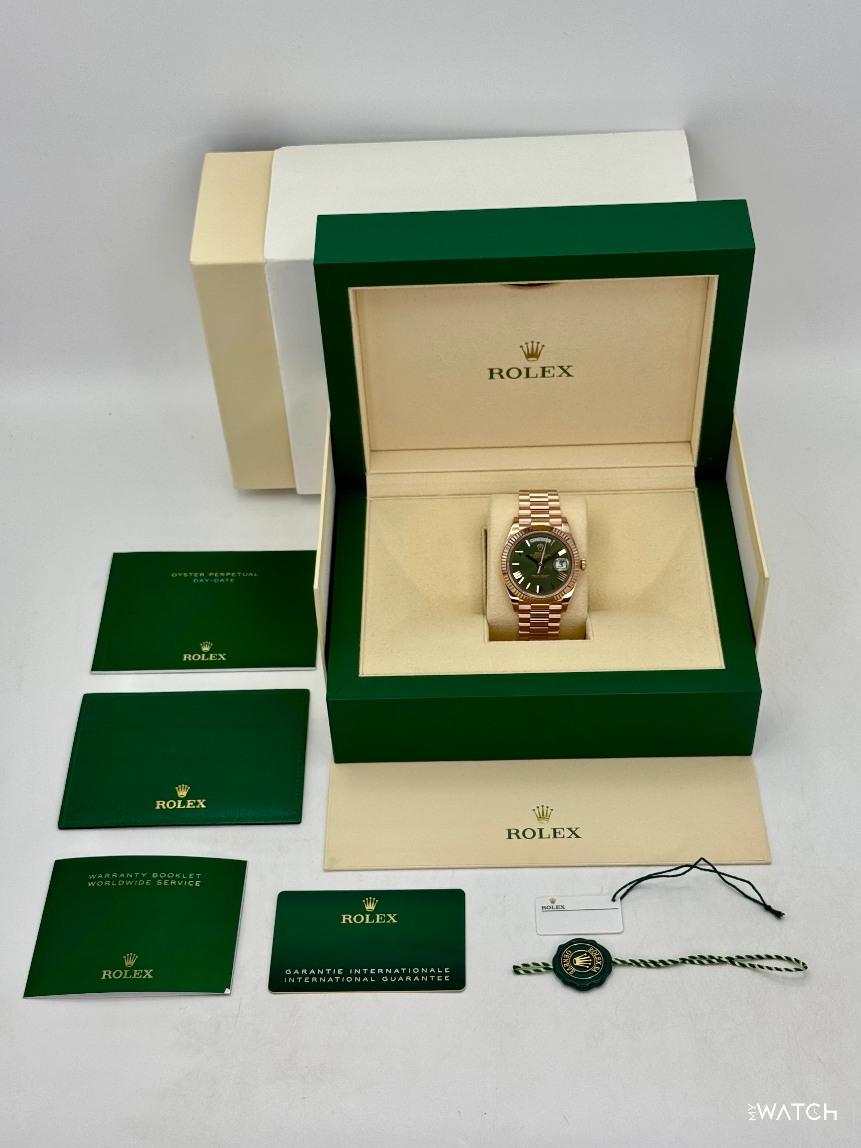 2025 Rolex Day-Date 40mm 228235 Presidential Rose Gold Olive Dial - Image 10