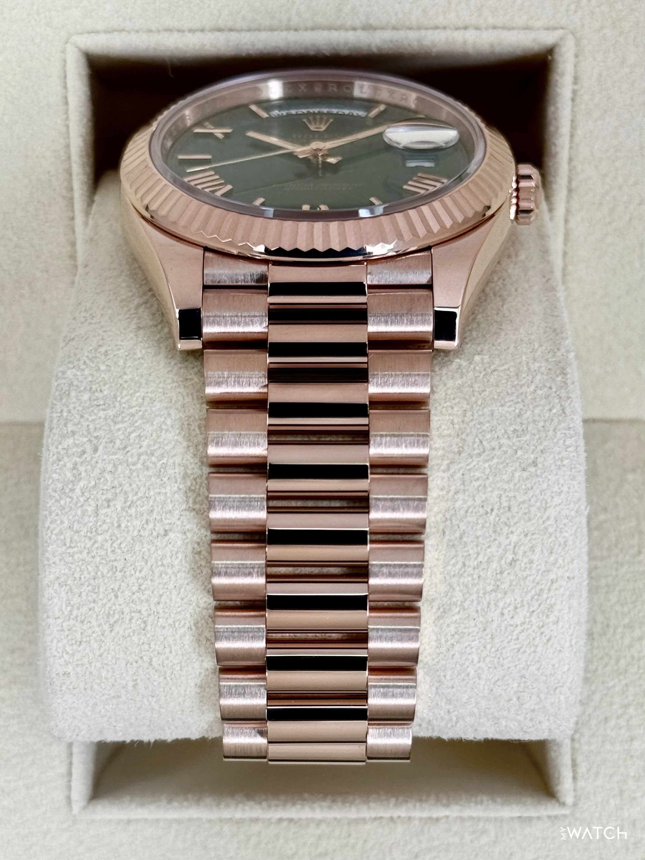 2025 Rolex Day-Date 40mm 228235 Presidential Rose Gold Olive Dial - Image 3