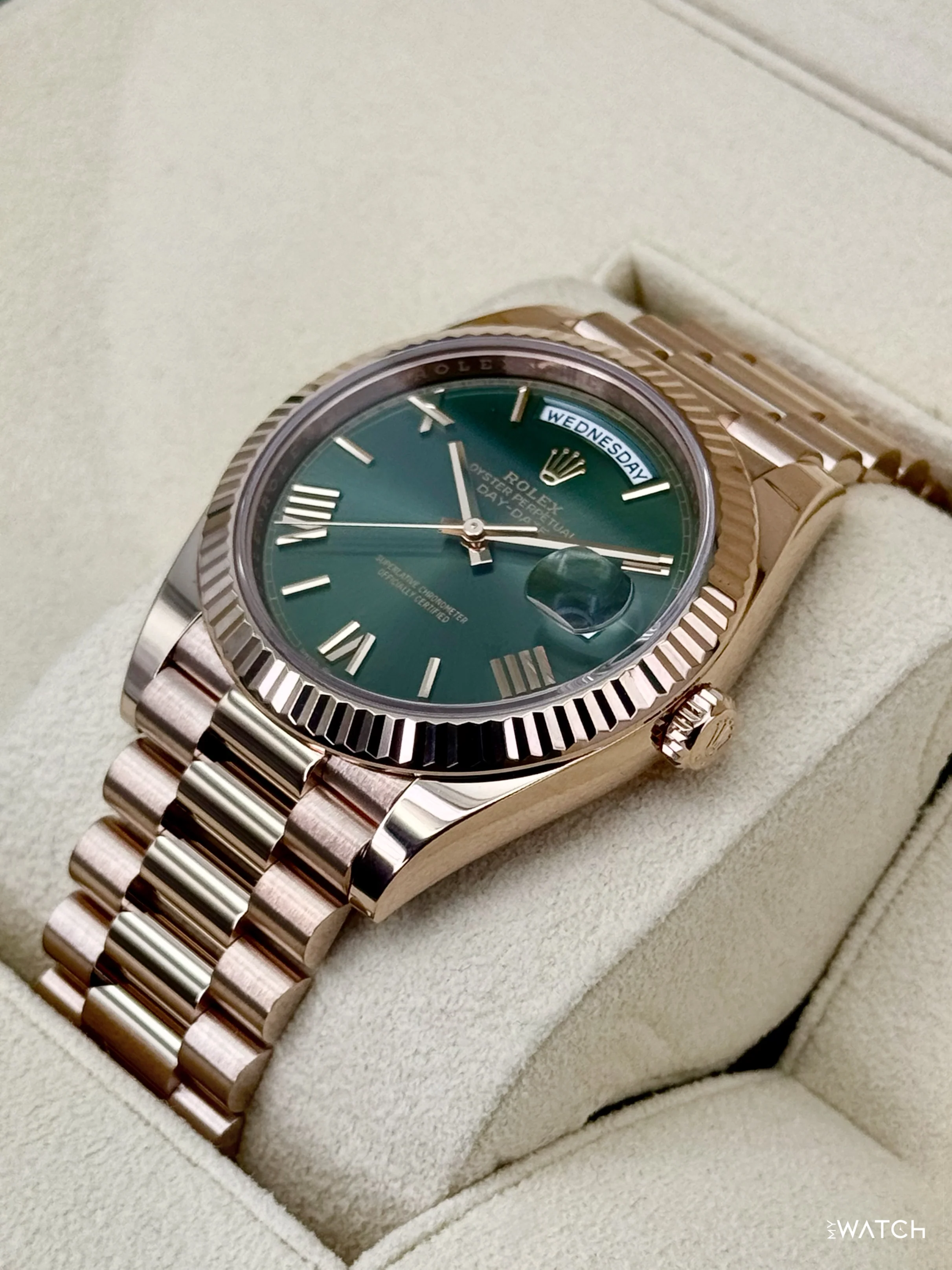 2025 Rolex Day-Date 40mm 228235 Presidential Rose Gold Olive Dial - Image 5