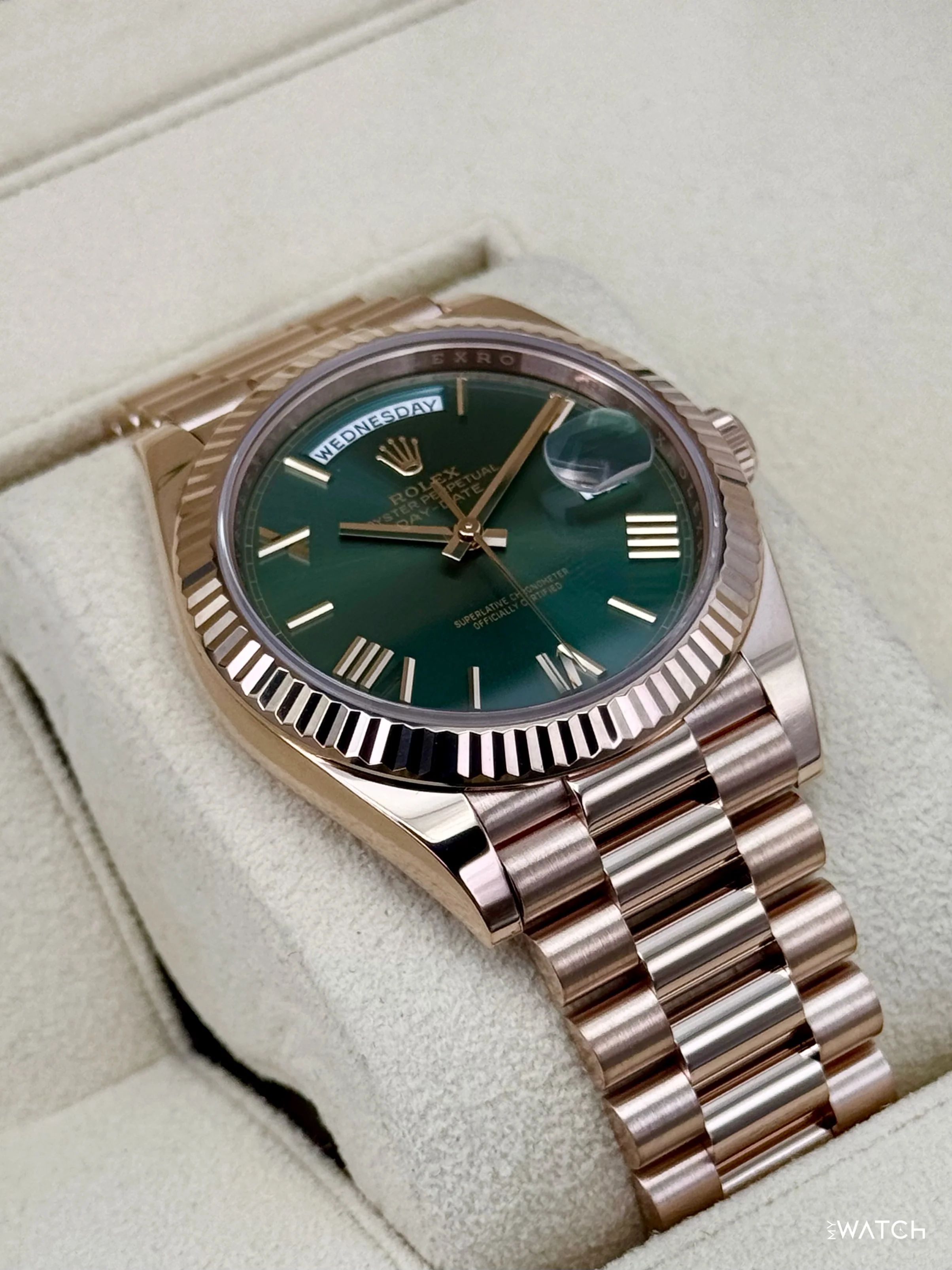 2025 Rolex Day-Date 40mm 228235 Presidential Rose Gold Olive Dial - Image 6