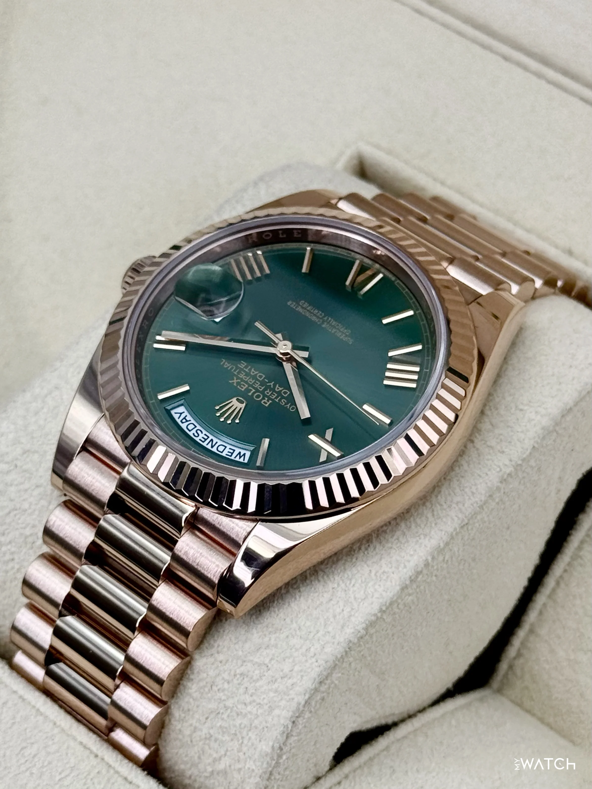 2025 Rolex Day-Date 40mm 228235 Presidential Rose Gold Olive Dial - Image 7