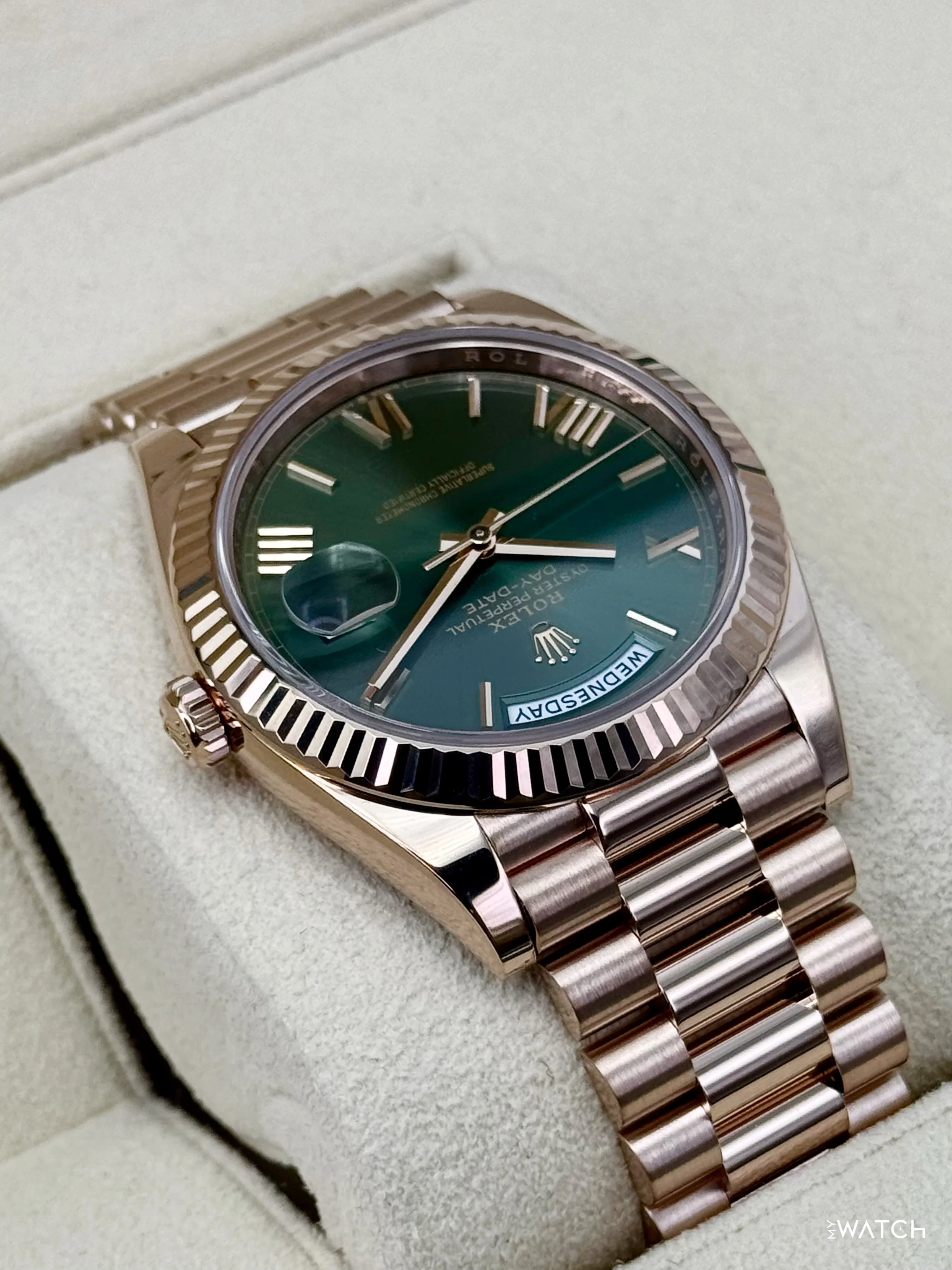 2025 Rolex Day-Date 40mm 228235 Presidential Rose Gold Olive Dial - Image 8