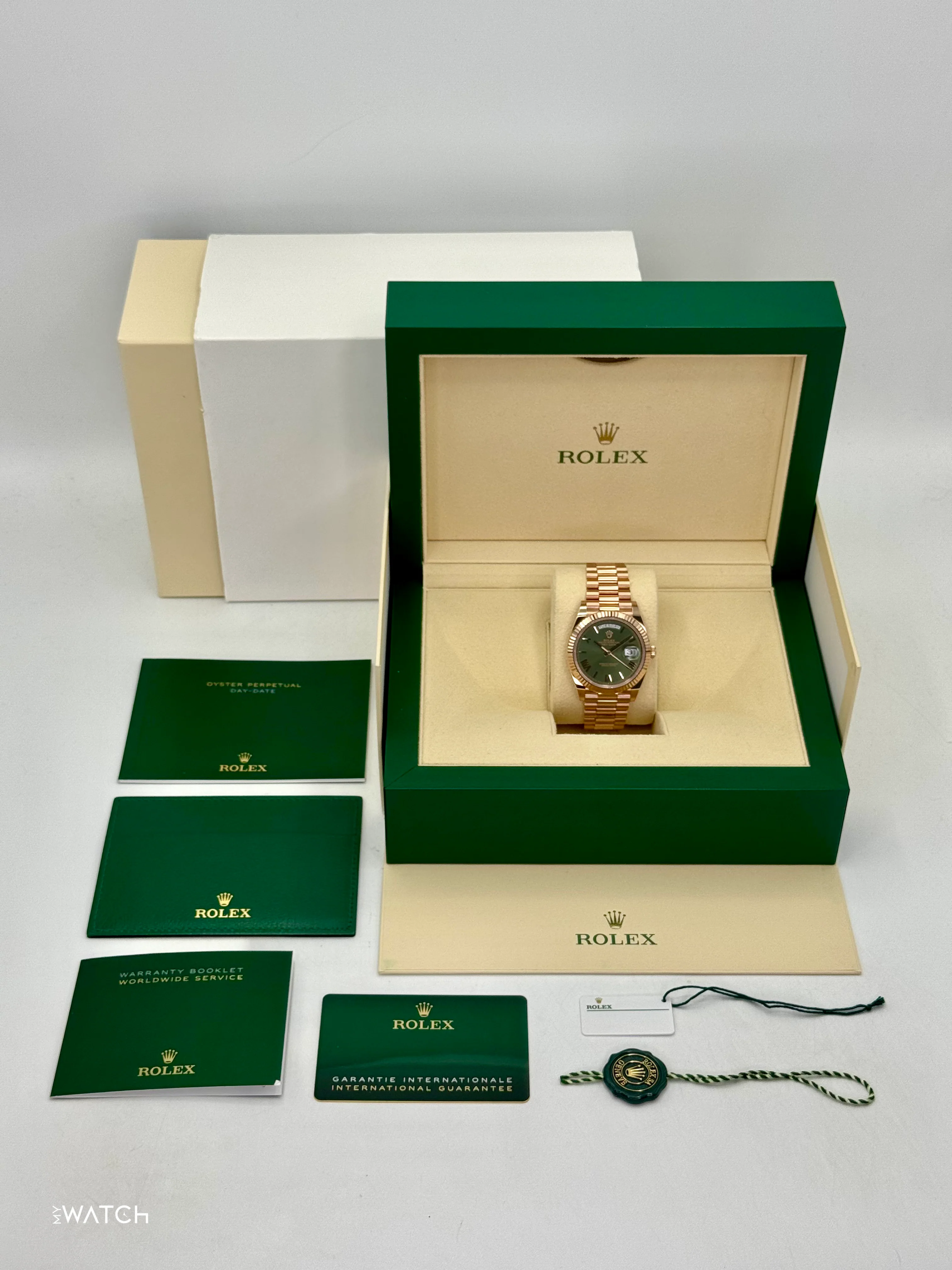 2025 Rolex Day-Date 40mm 228235 Presidential Rose Gold Olive Dial - Image 10