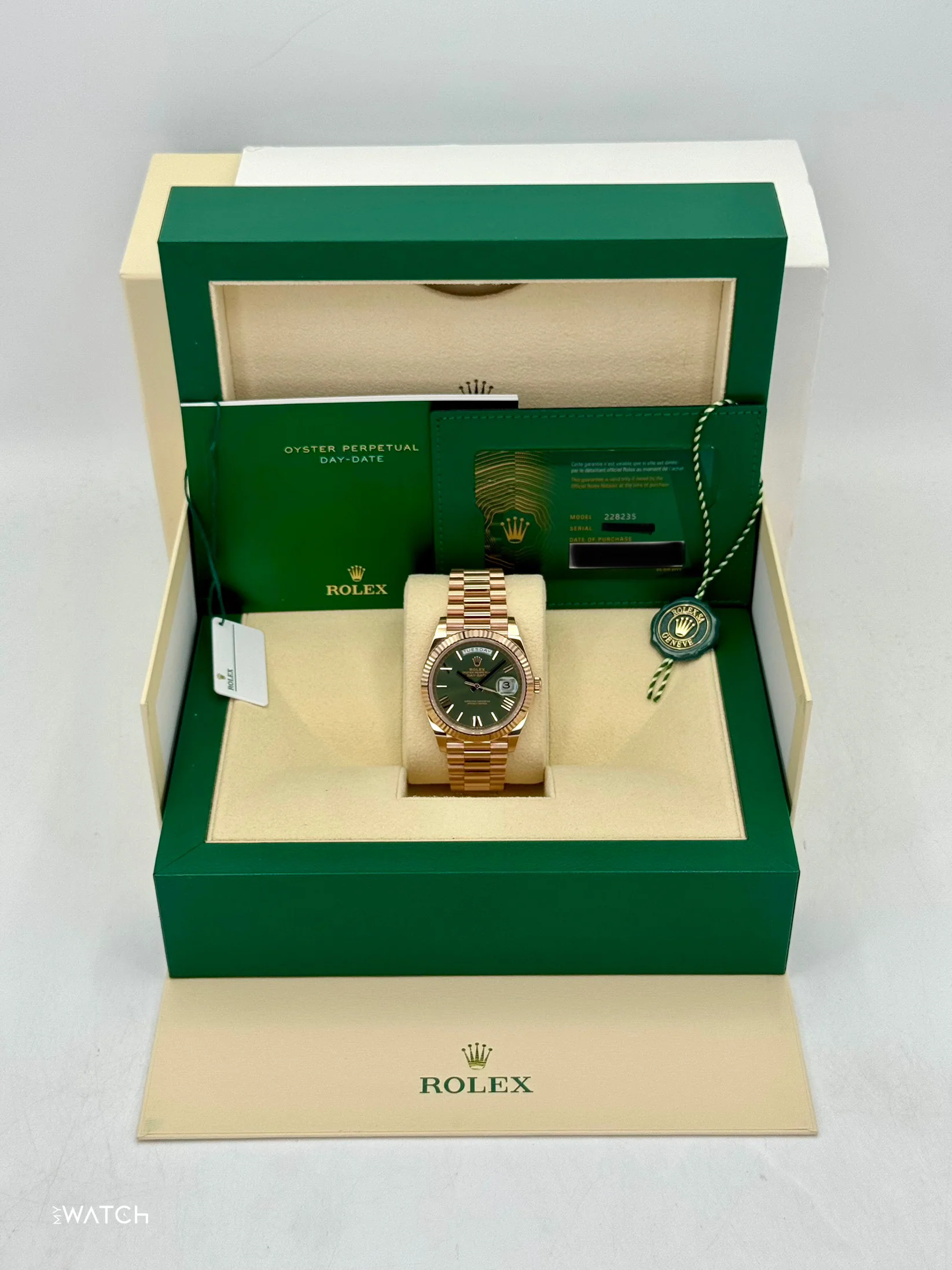2025 Rolex Day-Date 40mm 228235 Presidential Rose Gold Olive Dial - Image 9