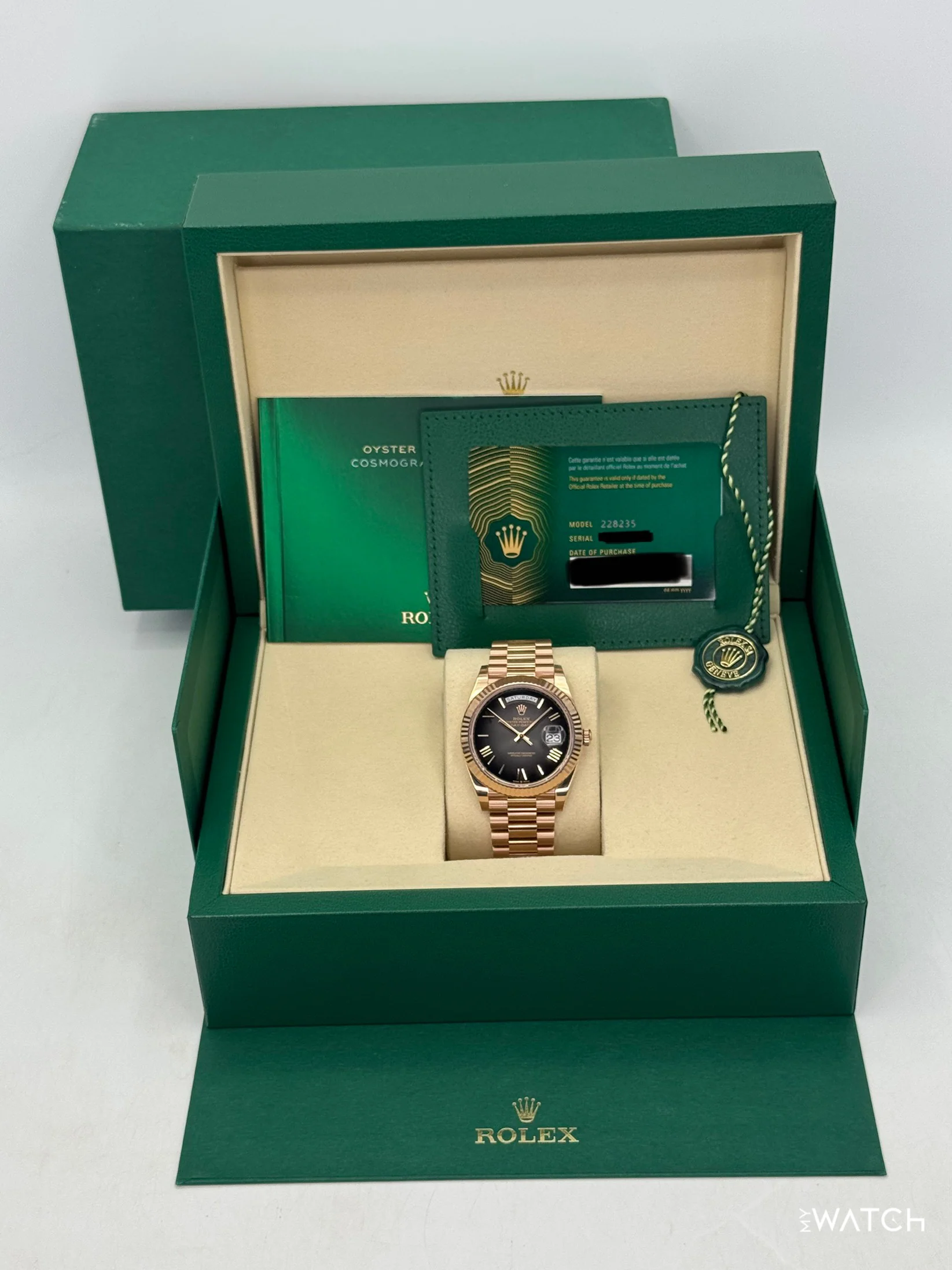 2025 Rolex Day-Date 40mm 228235 Presidential Slate Ombre Dial - Image 9