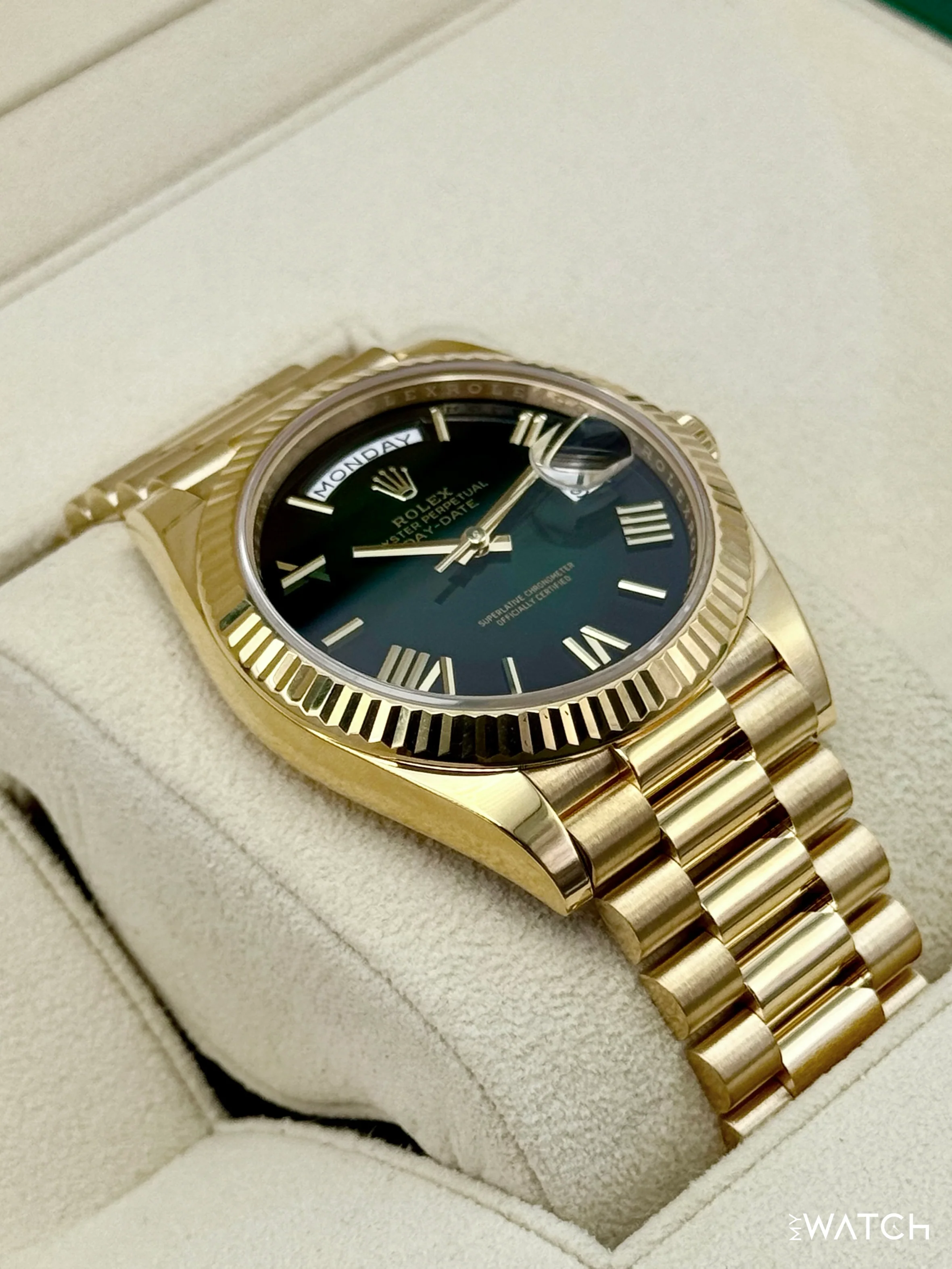 2025 Rolex Day-Date 40mm 228238 Presidential Green Ombre Dial - Image 6