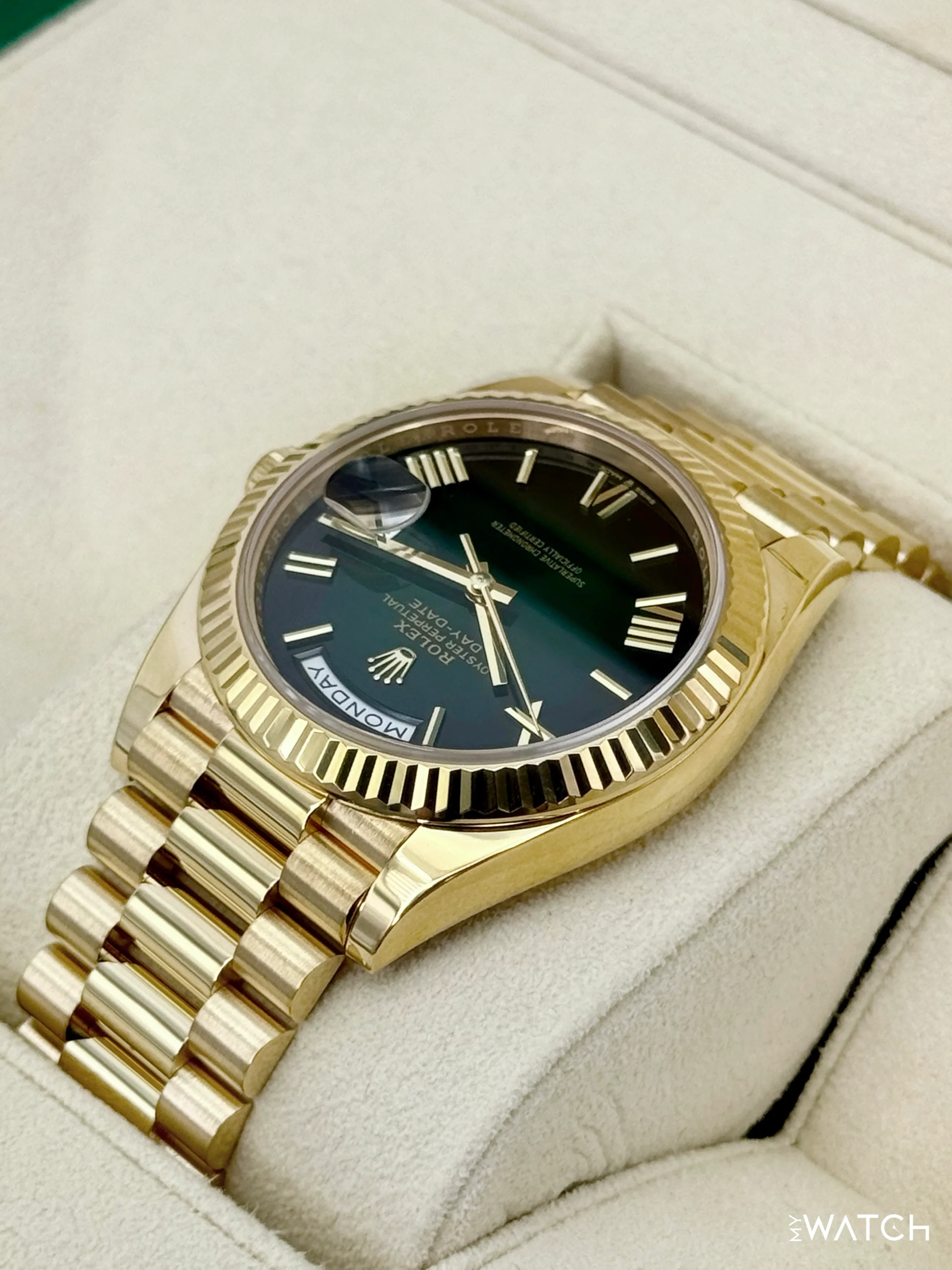 2025 Rolex Day-Date 40mm 228238 Presidential Green Ombre Dial - Image 7