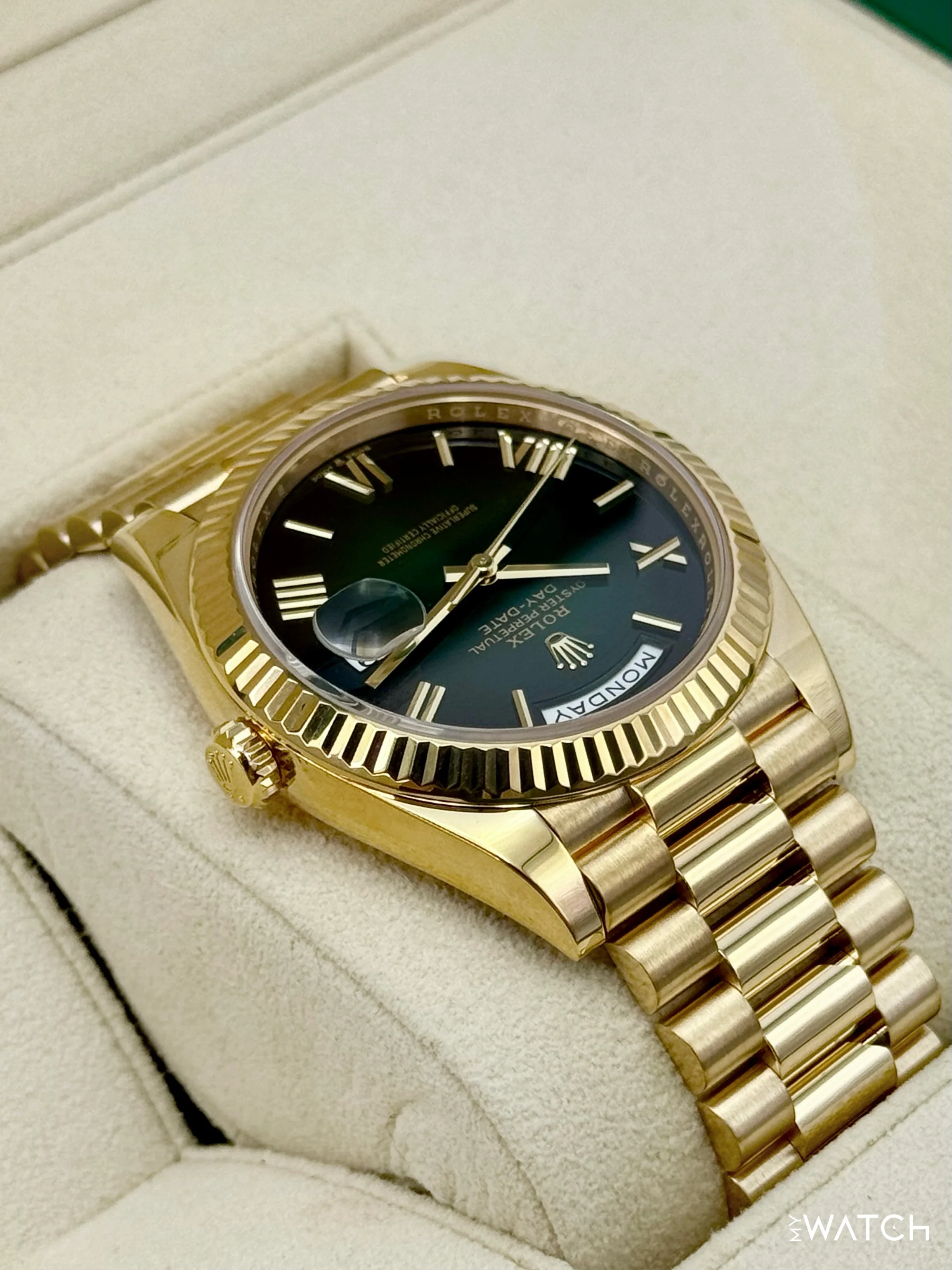 2025 Rolex Day-Date 40mm 228238 Presidential Green Ombre Dial - Image 8