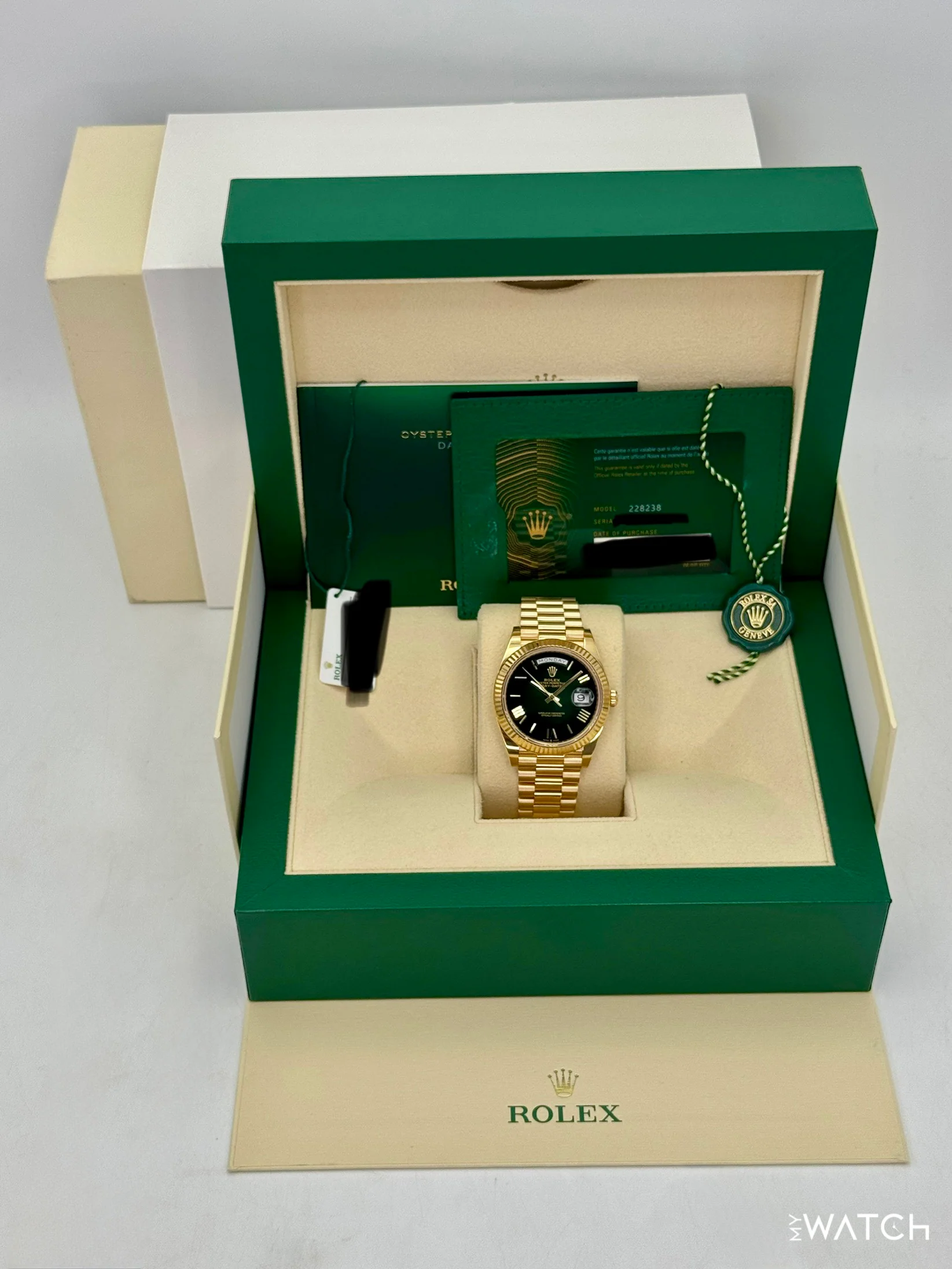 2025 Rolex Day-Date 40mm 228238 Presidential Green Ombre Dial - Image 9
