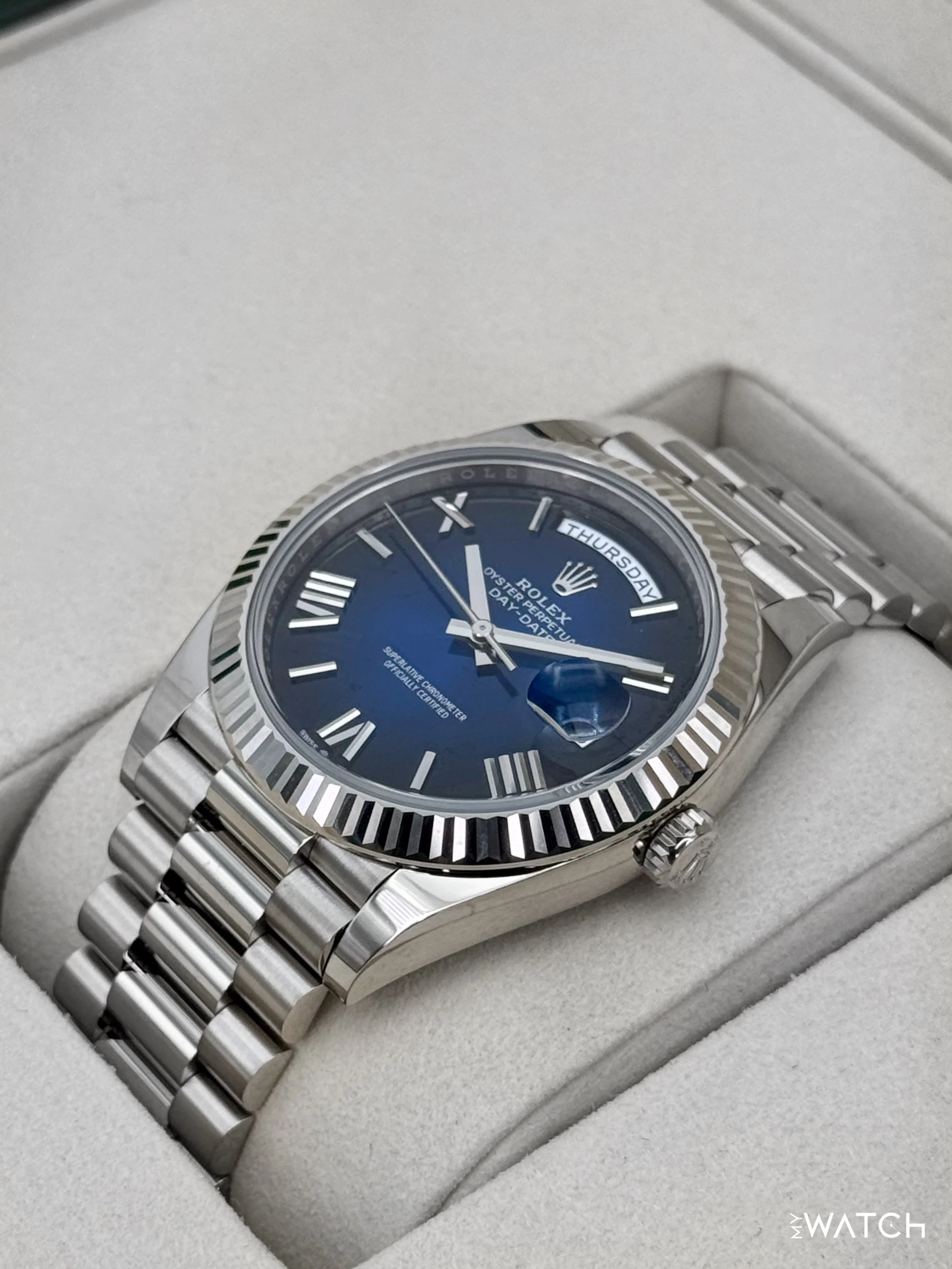 2025 Rolex Day-Date 40mm 228239 Presidential Blue Ombre Dial - Image 6