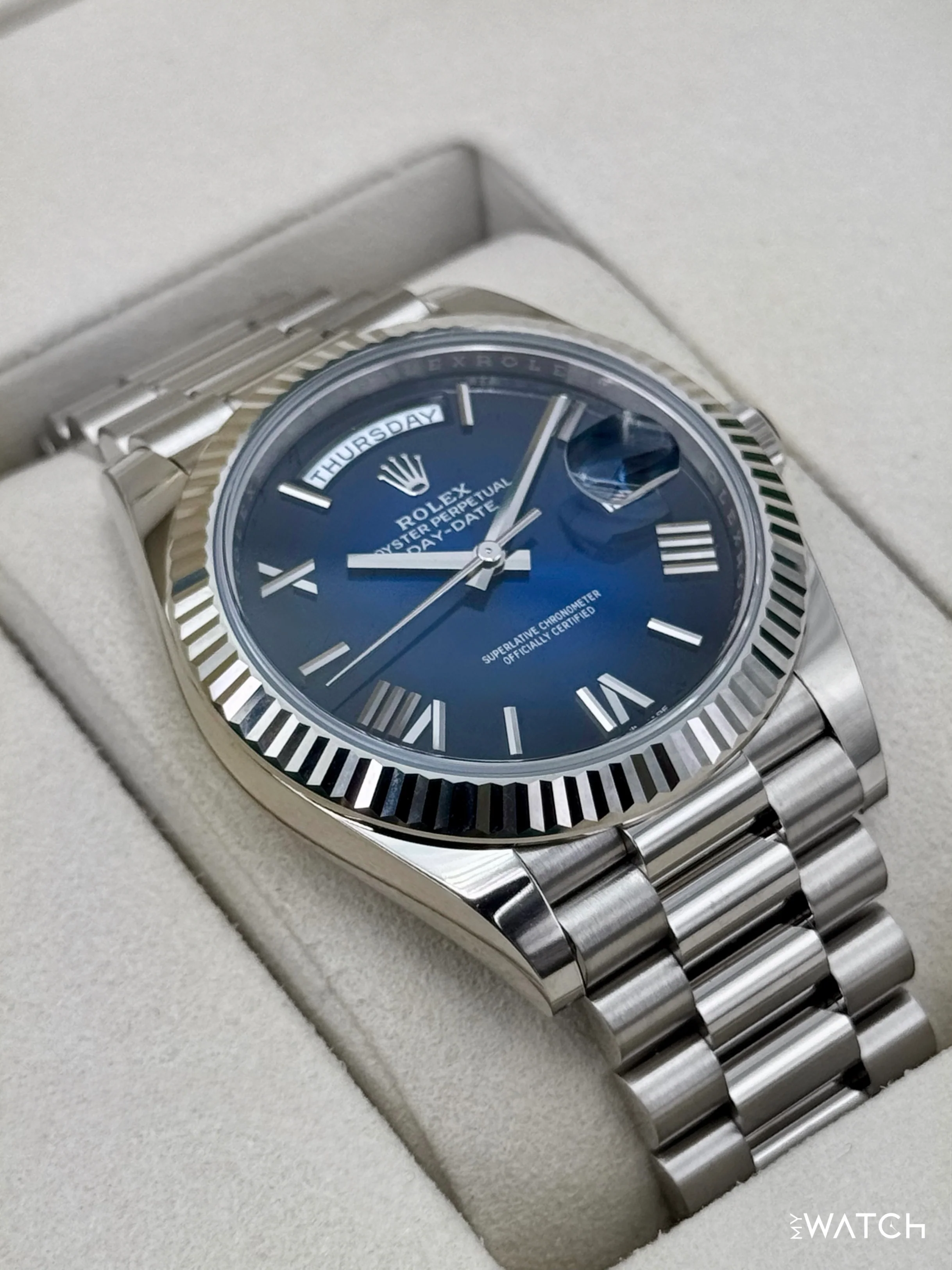 2025 Rolex Day-Date 40mm 228239 Presidential Blue Ombre Dial - Image 7