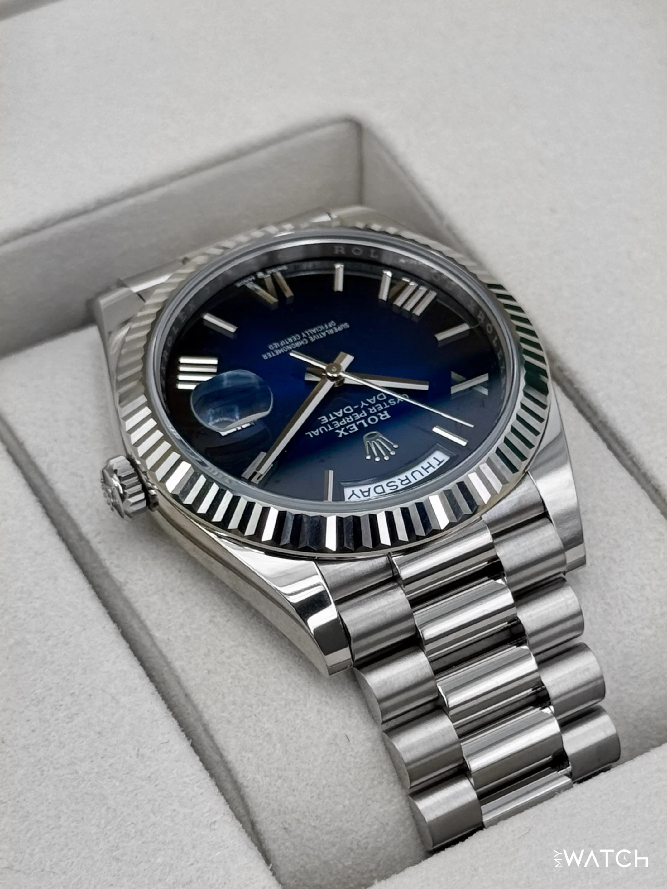 2025 Rolex Day-Date 40mm 228239 Presidential Blue Ombre Dial - Image 8