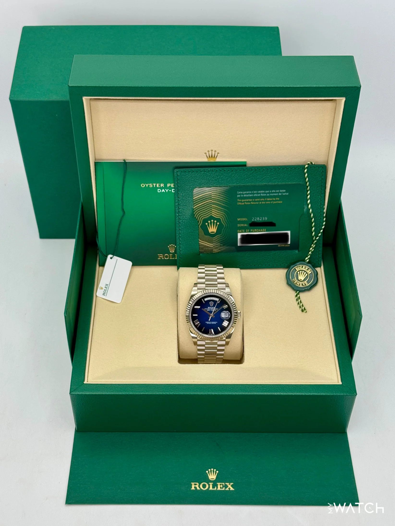 2025 Rolex Day-Date 40mm 228239 Presidential Blue Ombre Dial - Image 9