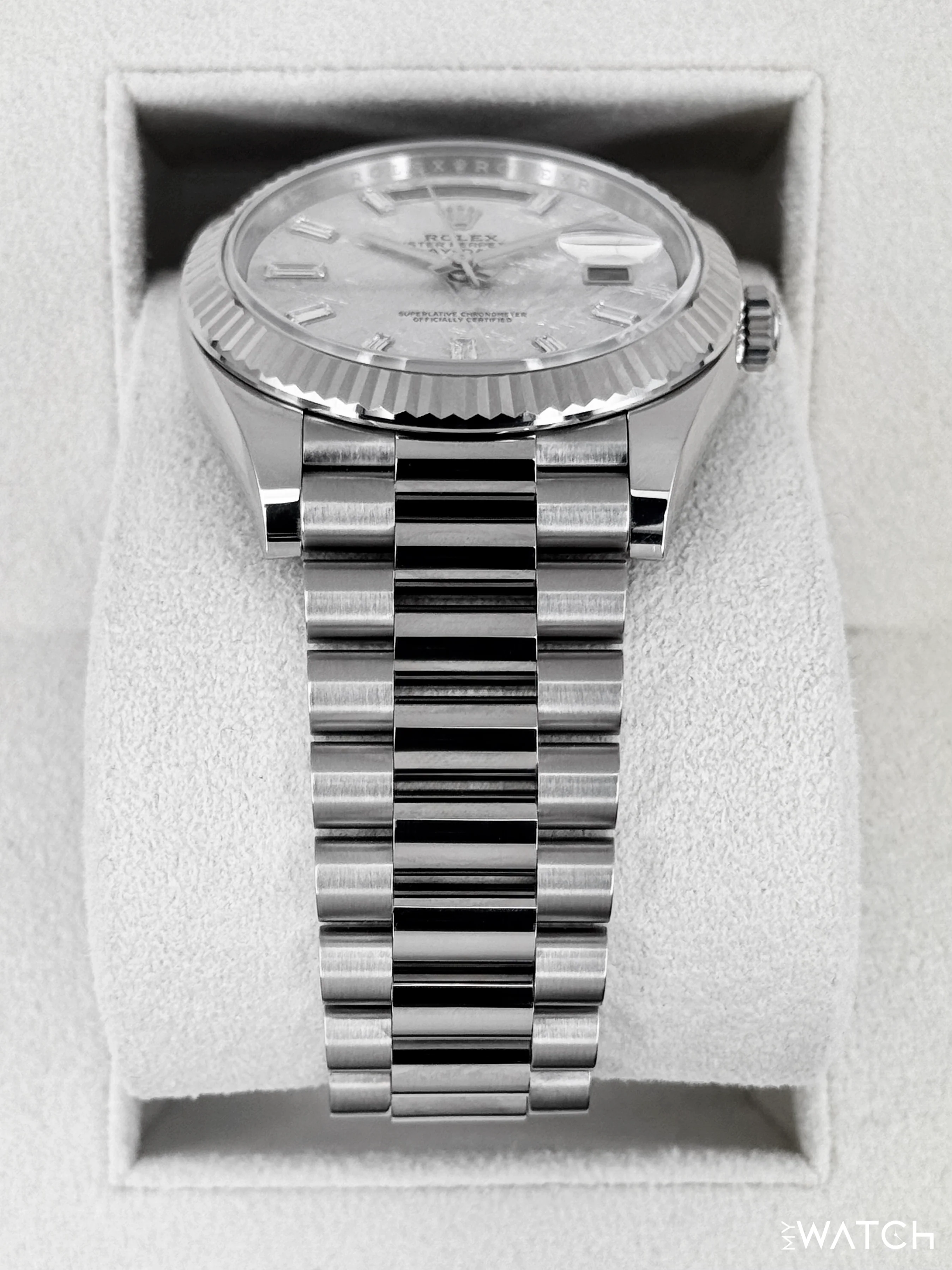 2025 Rolex Day-Date 40mm 228239 Presidential White Gold Meteorite Diamond Dial - Image 3