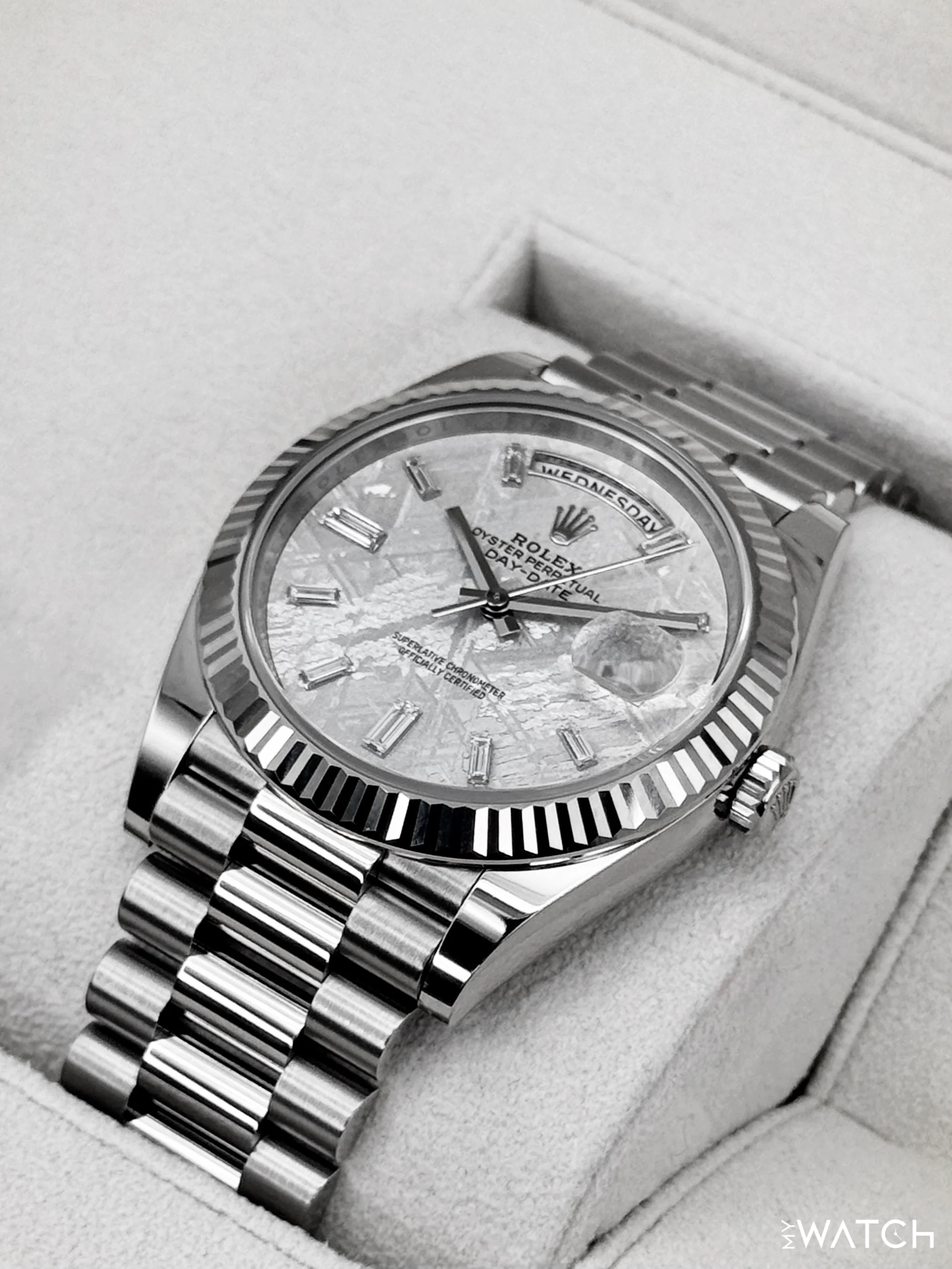 2025 Rolex Day-Date 40mm 228239 Presidential White Gold Meteorite Diamond Dial - Image 5