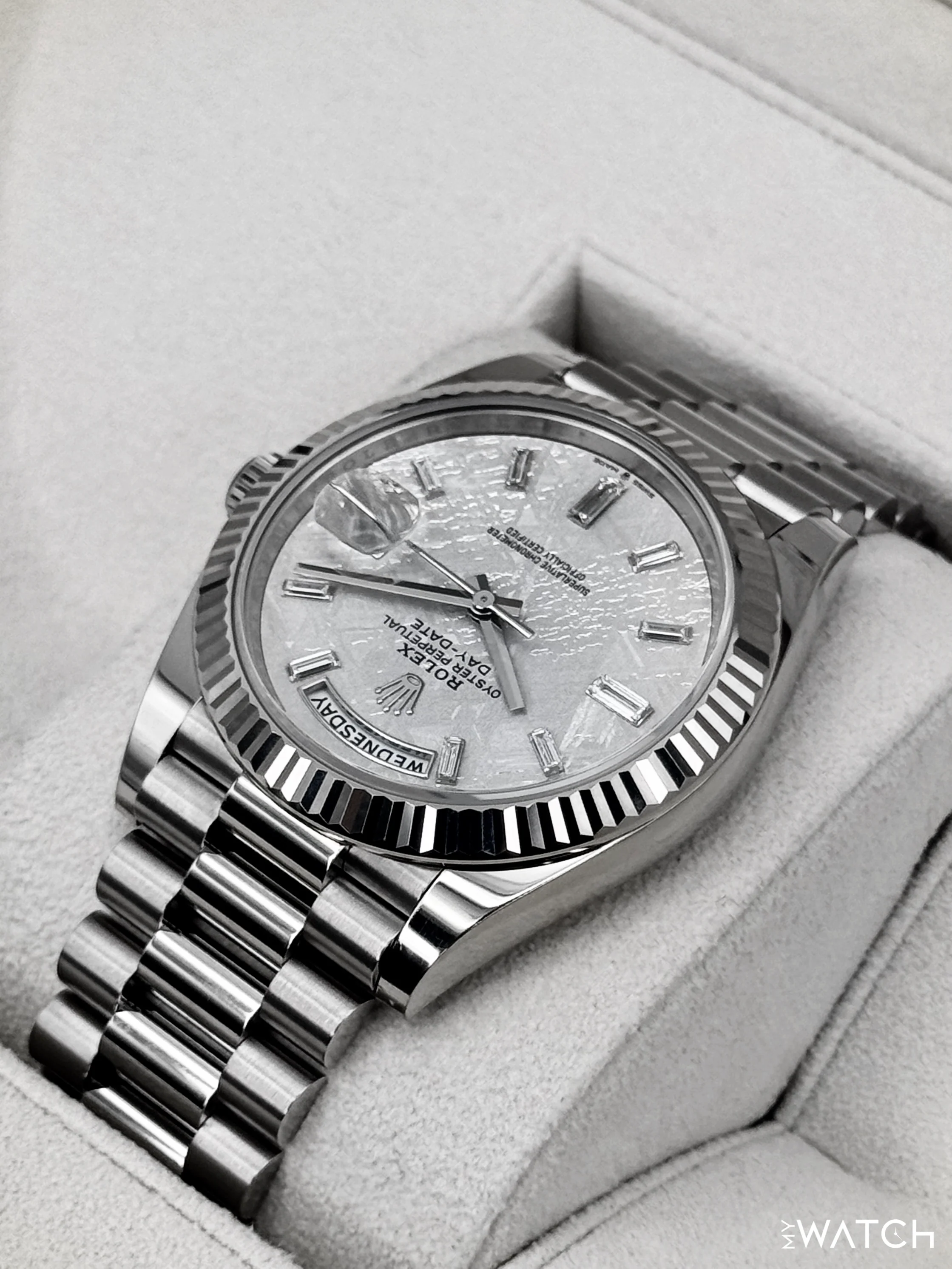 2025 Rolex Day-Date 40mm 228239 Presidential White Gold Meteorite Diamond Dial - Image 7