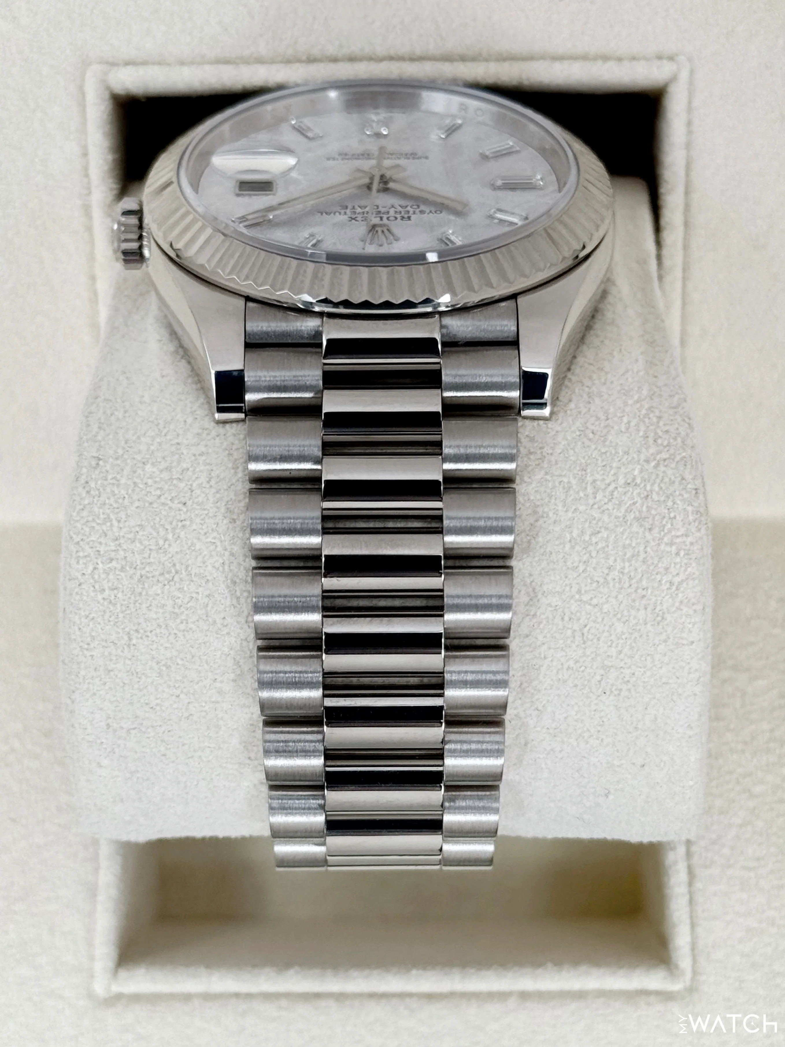 2025 Rolex Day-Date 40mm 228239 Presidential White Gold Meteorite Diamond Dial - Image 4