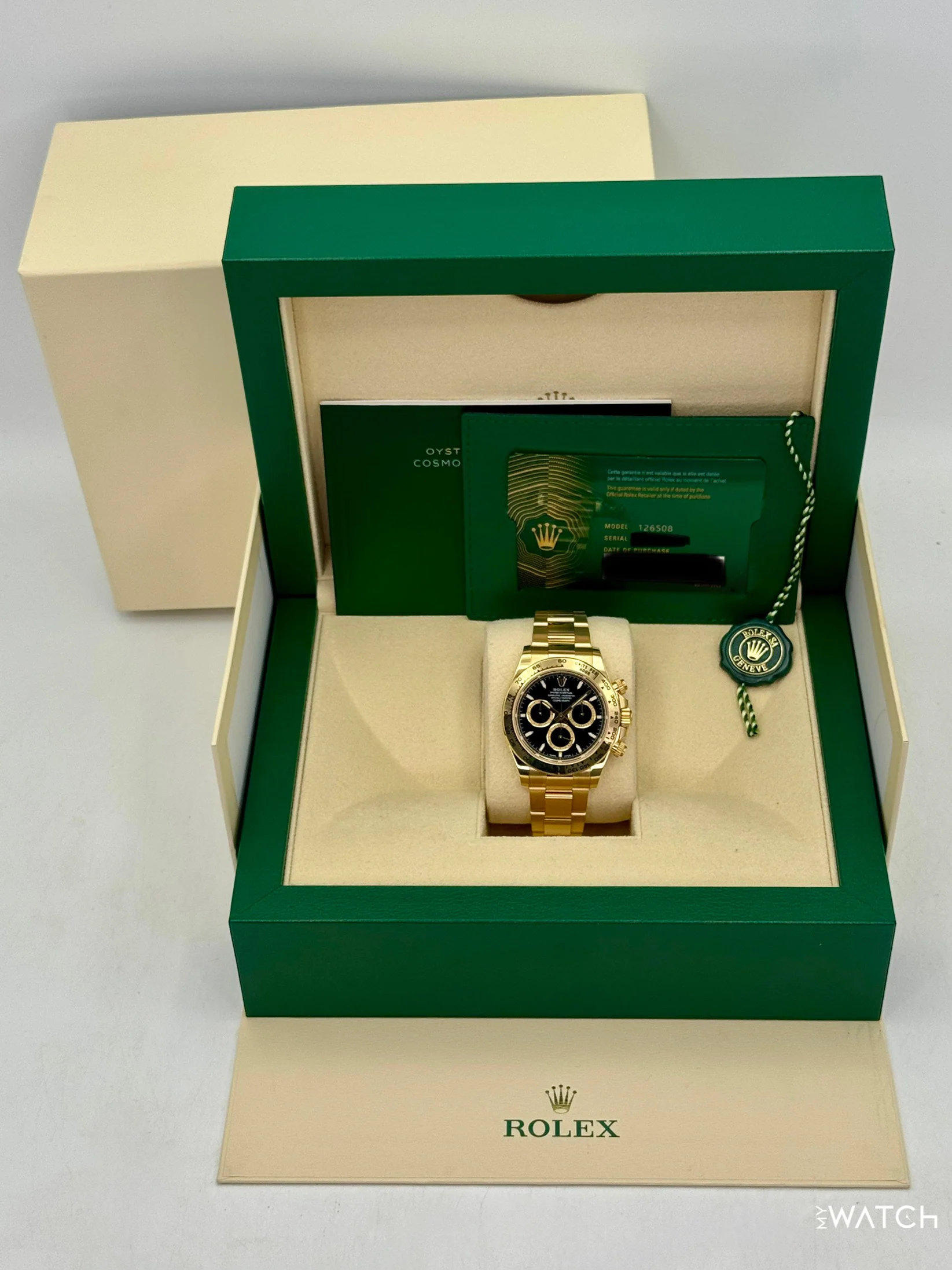 2025 Rolex Daytona 40mm 126508 18K Yellow Gold Black Dial - Image 9
