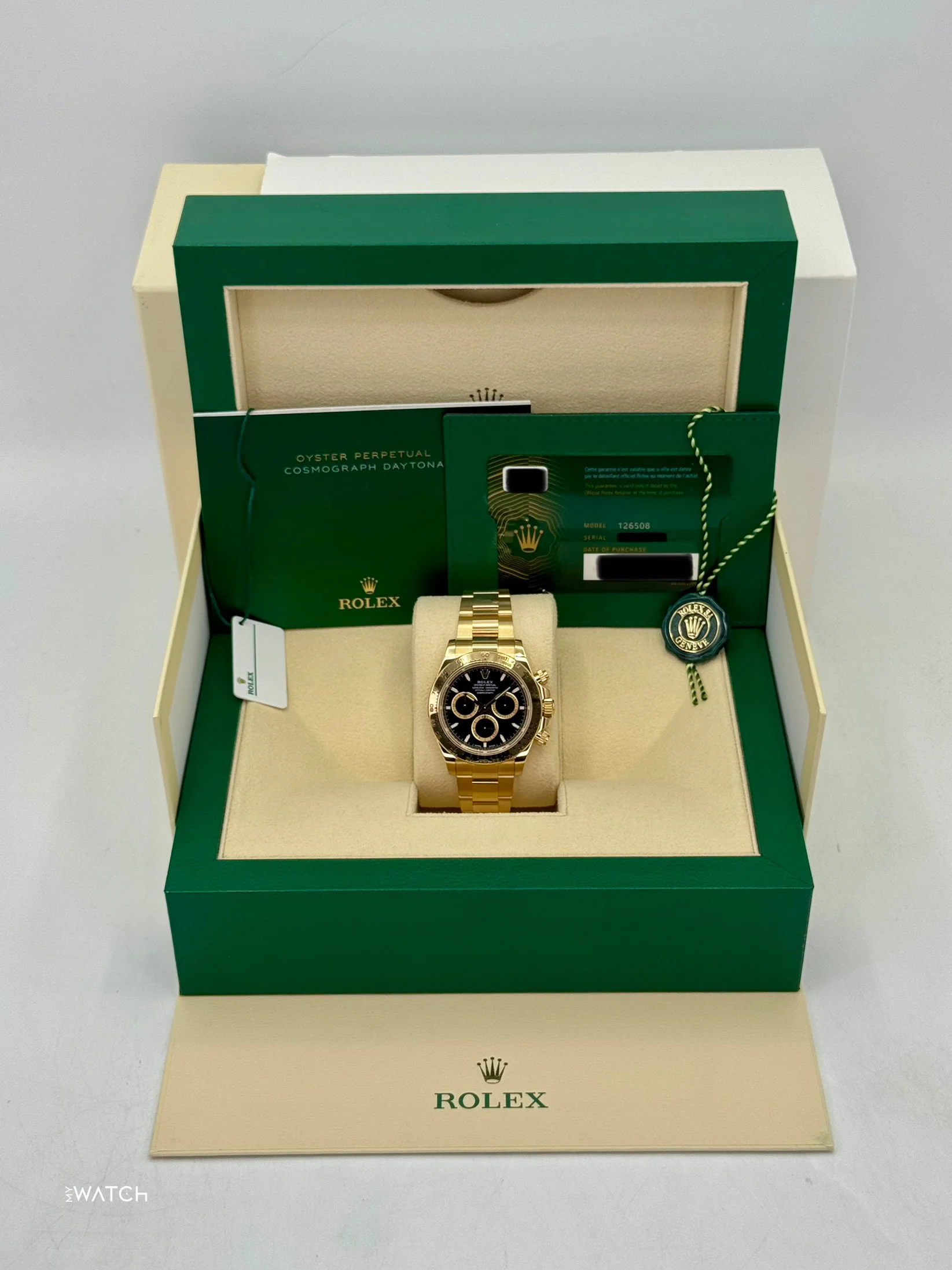 2025 Rolex Daytona 40mm 126508 18kt Yellow Gold Black Dial - Image 9