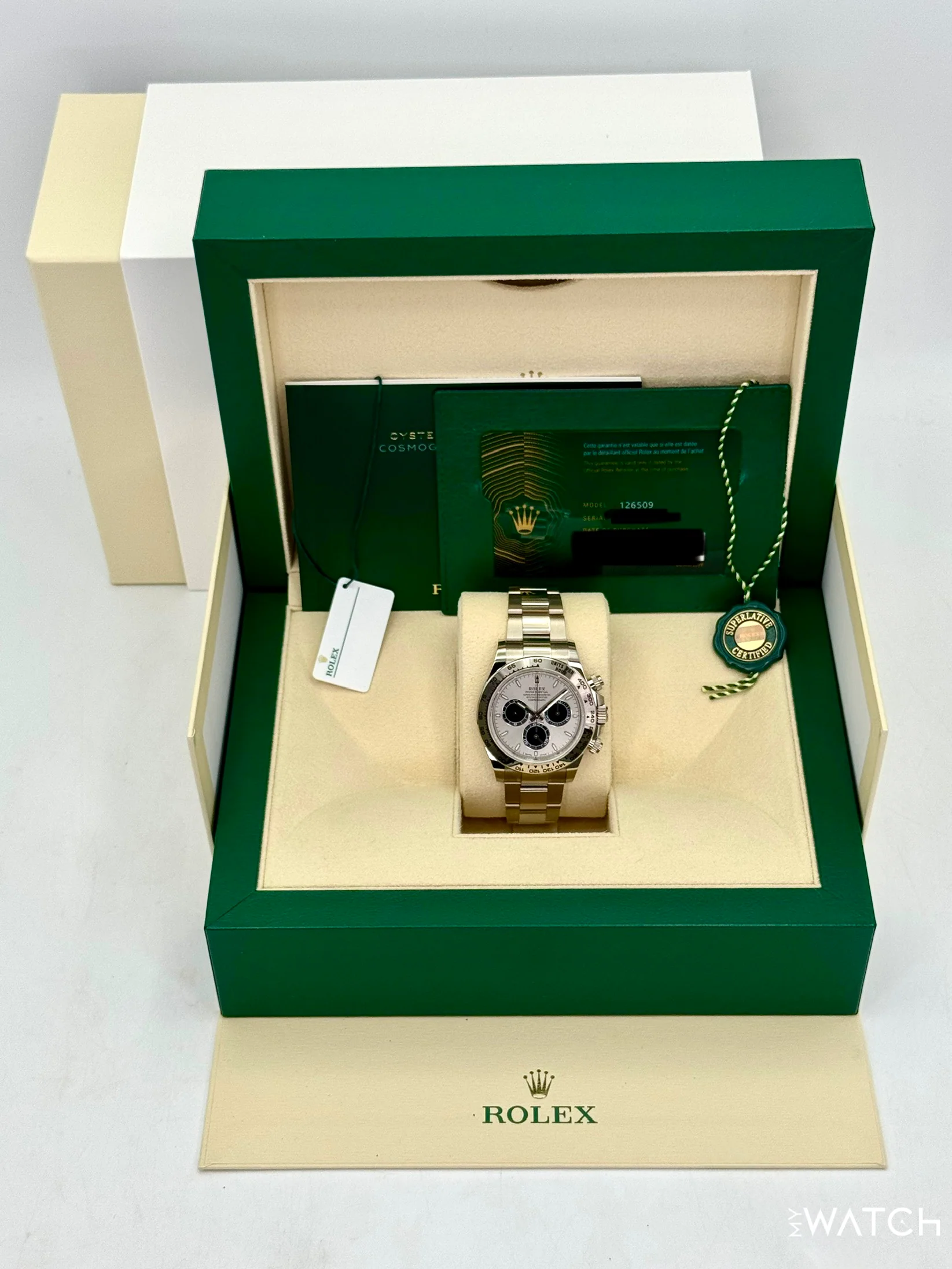 2025 Rolex Daytona 40mm 126509 White Gold Silver Ghost Dial - Image 9