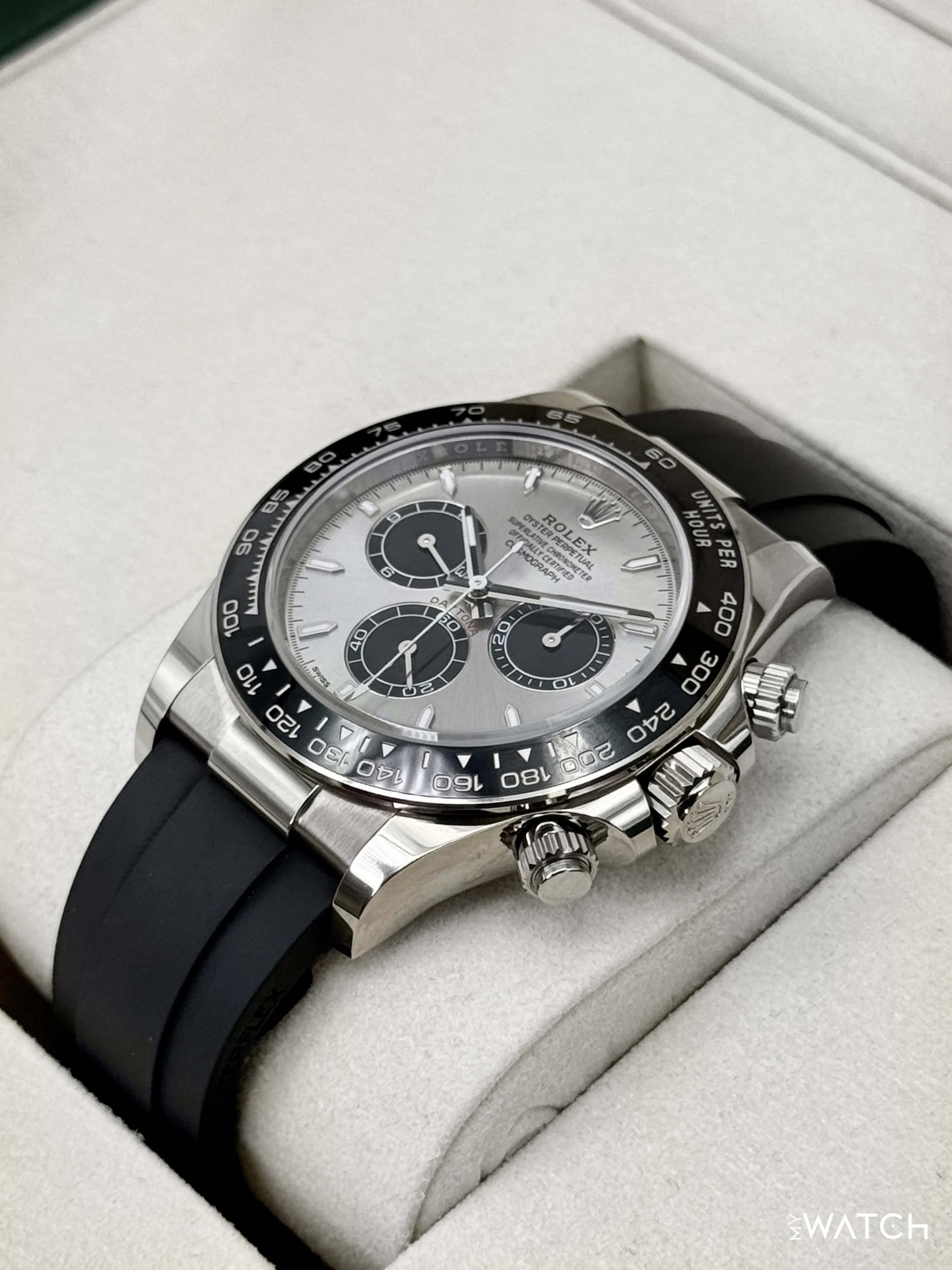 2025 Rolex Daytona 40mm 126519LN White Gold Oysterflex Silver Ghost Dial - Image 5