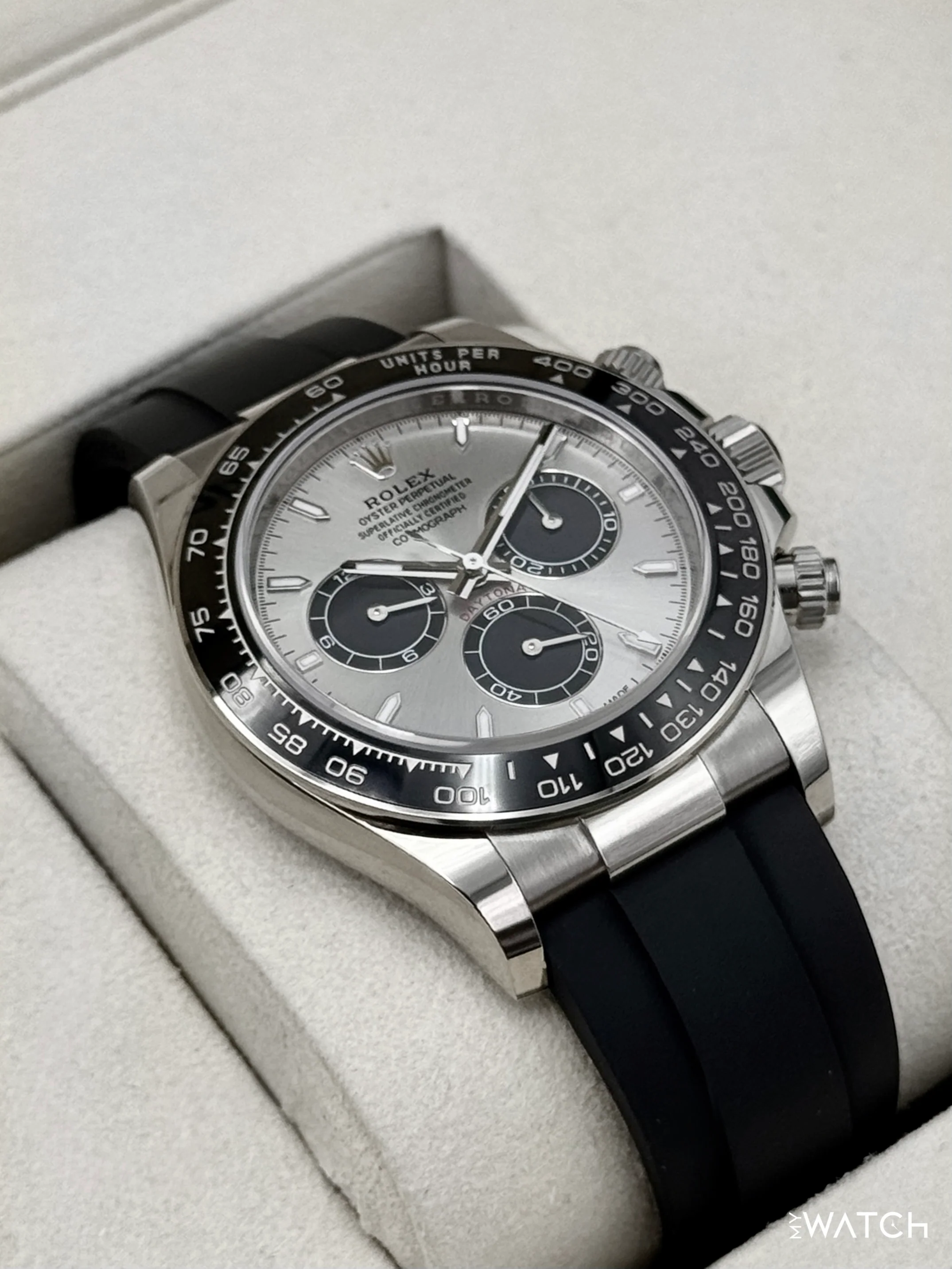 2025 Rolex Daytona 40mm 126519LN White Gold Oysterflex Silver Ghost Dial - Image 6