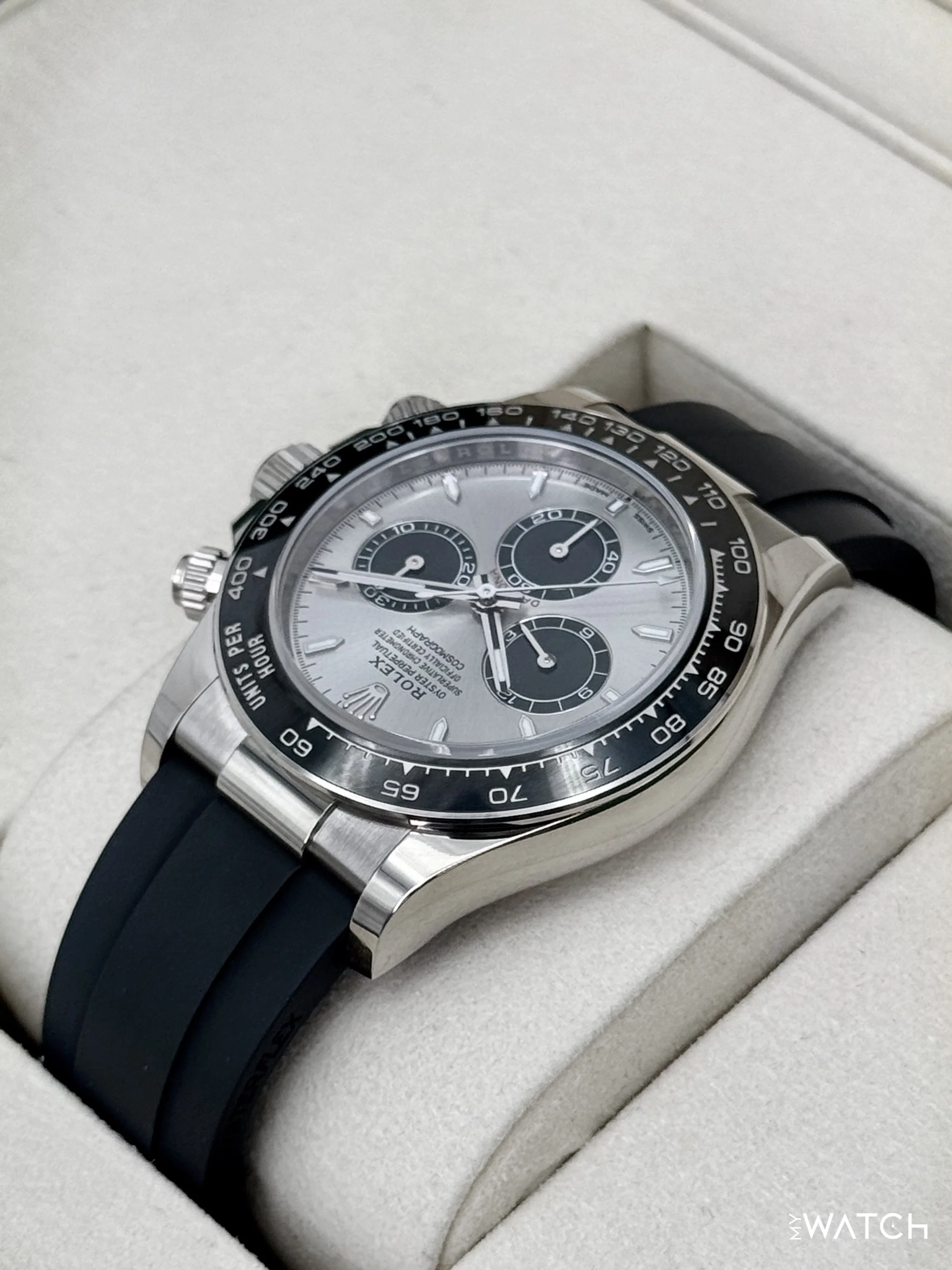 2025 Rolex Daytona 40mm 126519LN White Gold Oysterflex Silver Ghost Dial - Image 7
