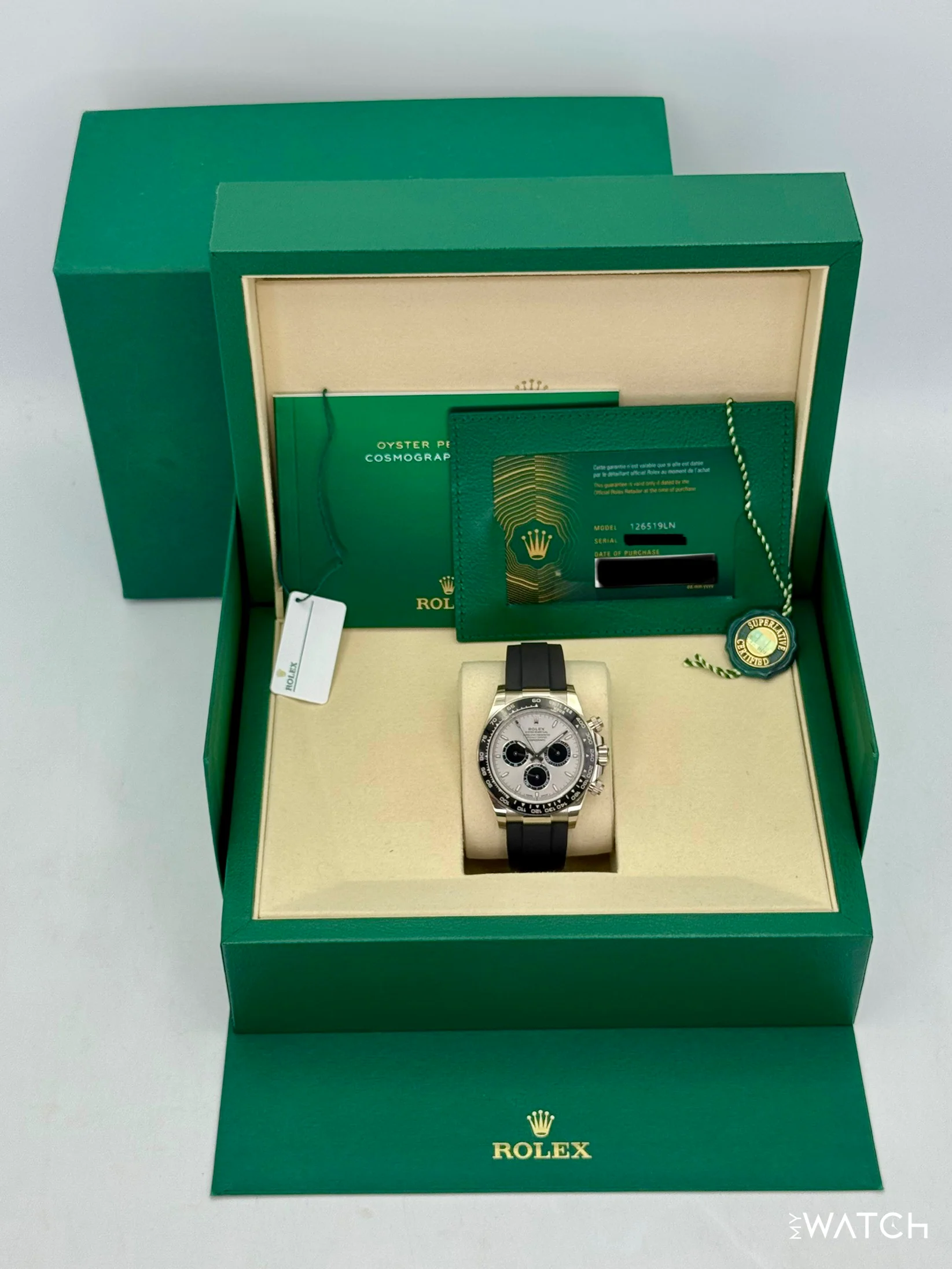 2025 Rolex Daytona 40mm 126519LN White Gold Oysterflex Silver Ghost Dial - Image 9