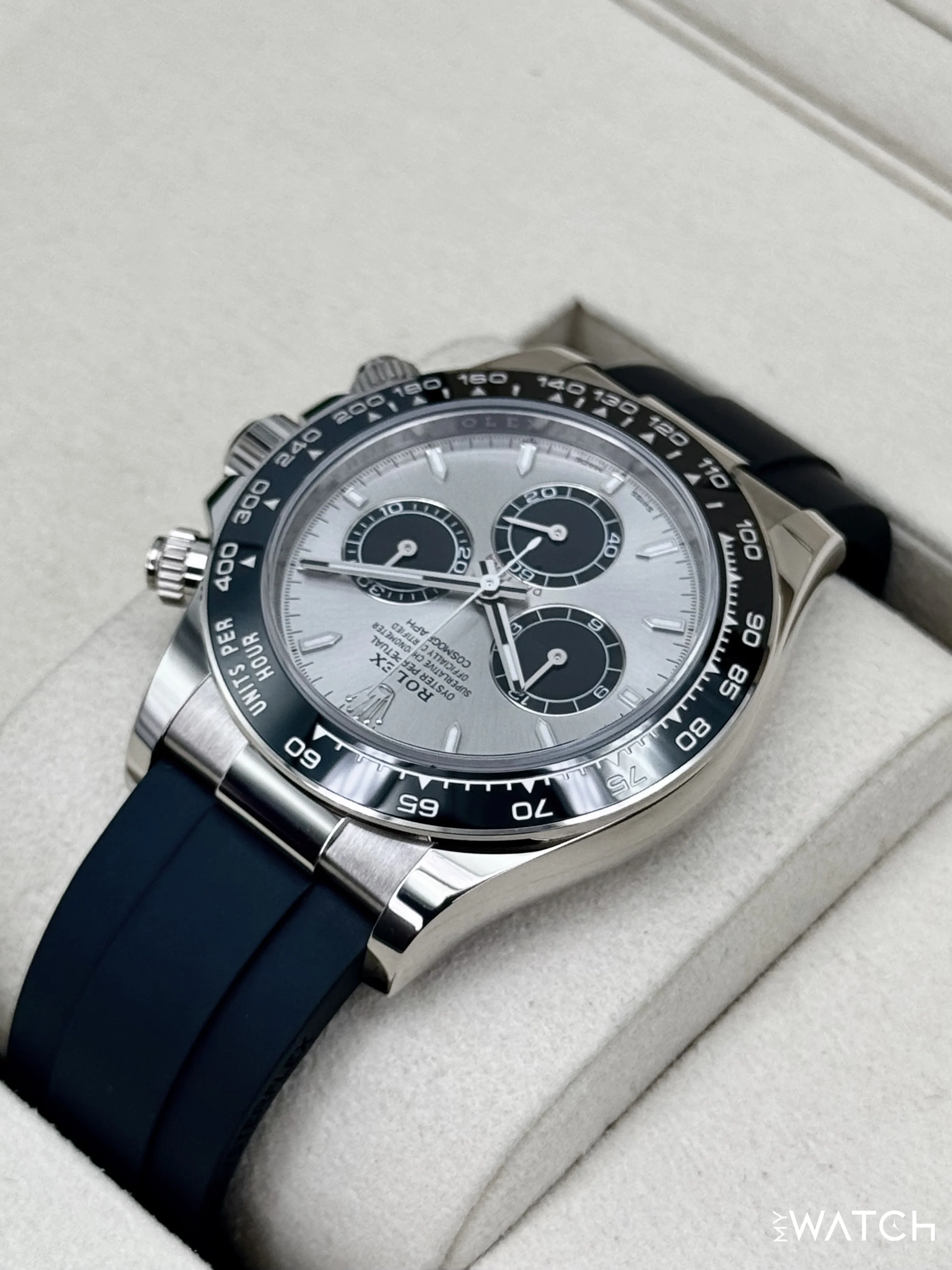 2025 Rolex Daytona 40mm 126519LN White Gold Oysterflex Silver Ghost Dial - Image 7