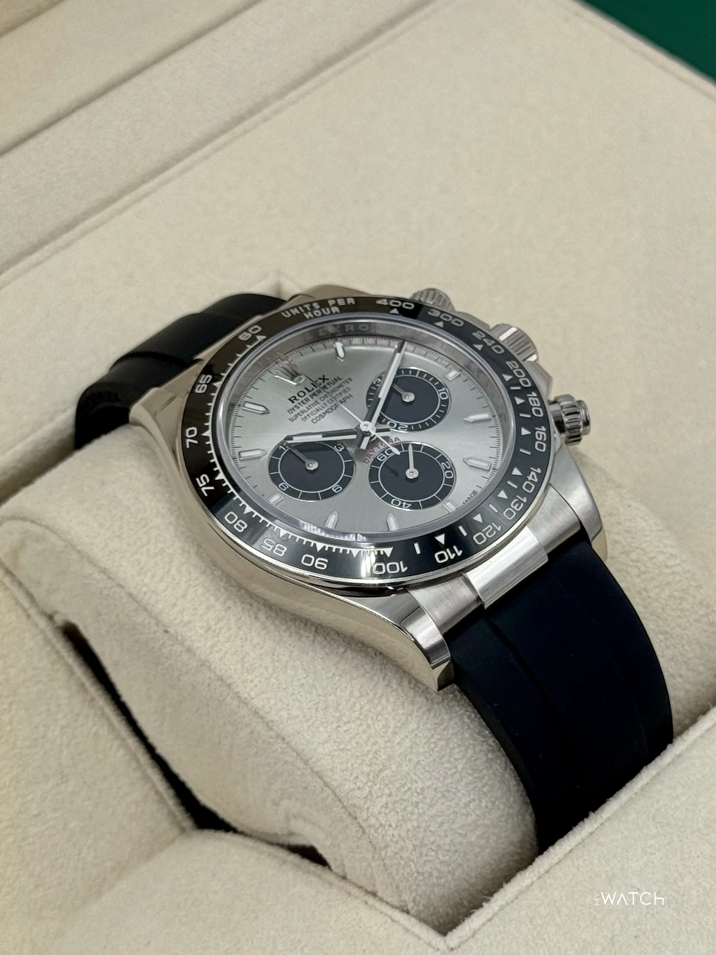 2025 Rolex Daytona 40mm 126519LN White Gold Oysterflex Silver Ghost Dial - Image 6