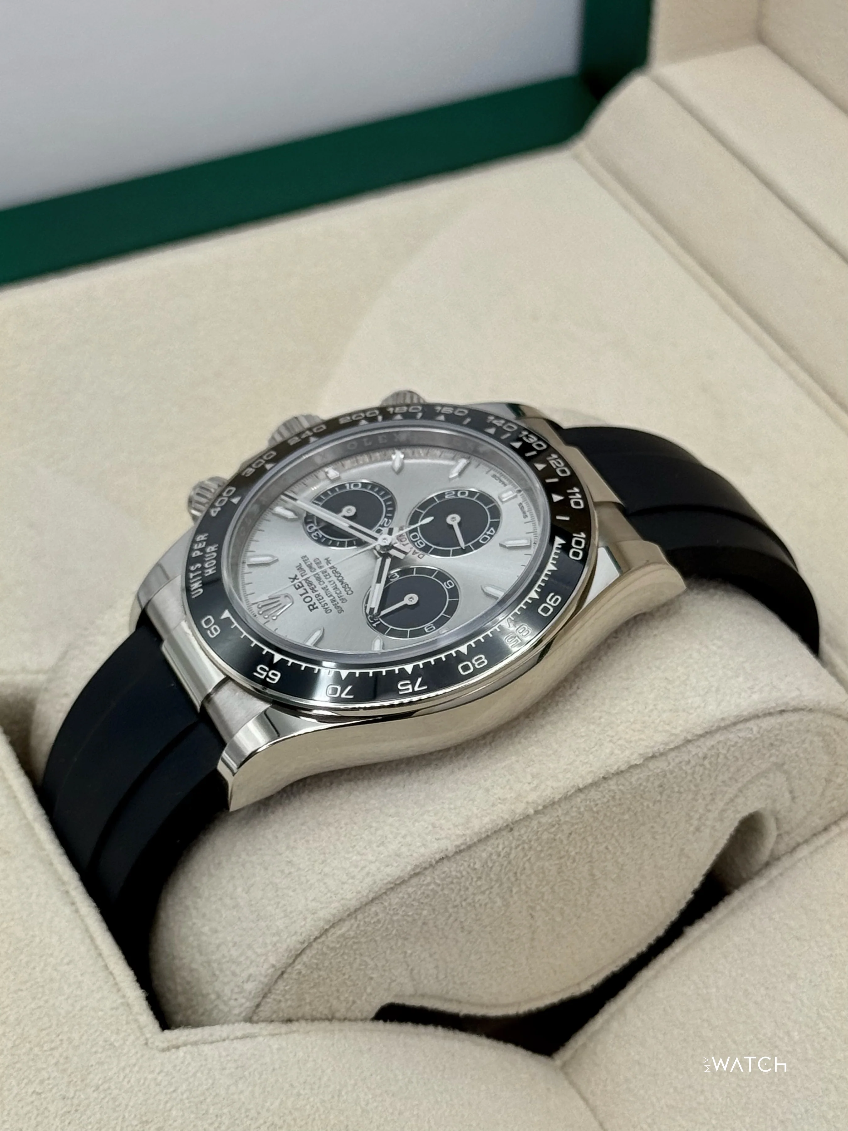 2025 Rolex Daytona 40mm 126519LN White Gold Oysterflex Silver Ghost Dial - Image 7