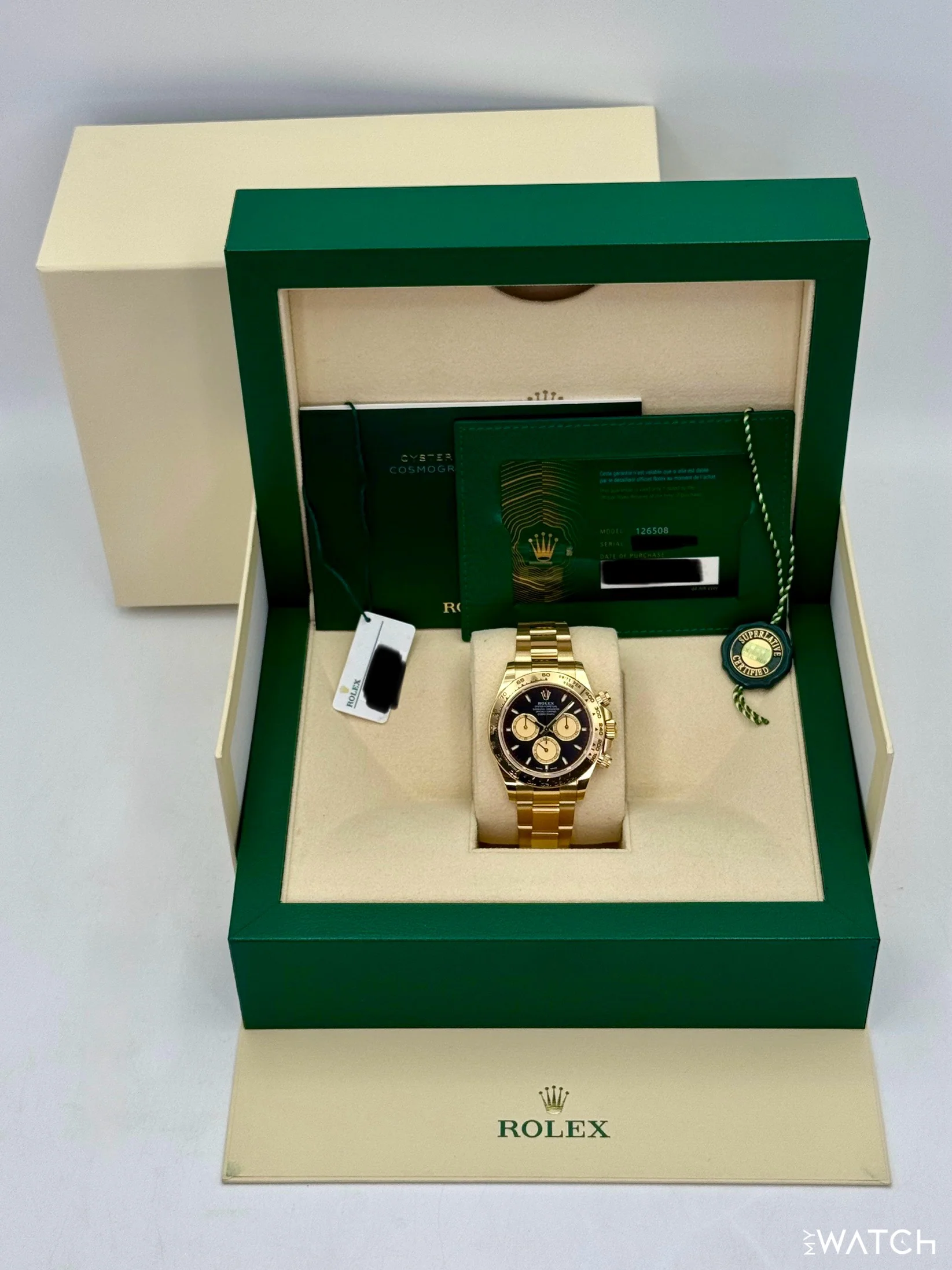 2025 Rolex Daytona "Paul Newman" 40mm 126508 18K Yellow Gold Black Dial - Image 9