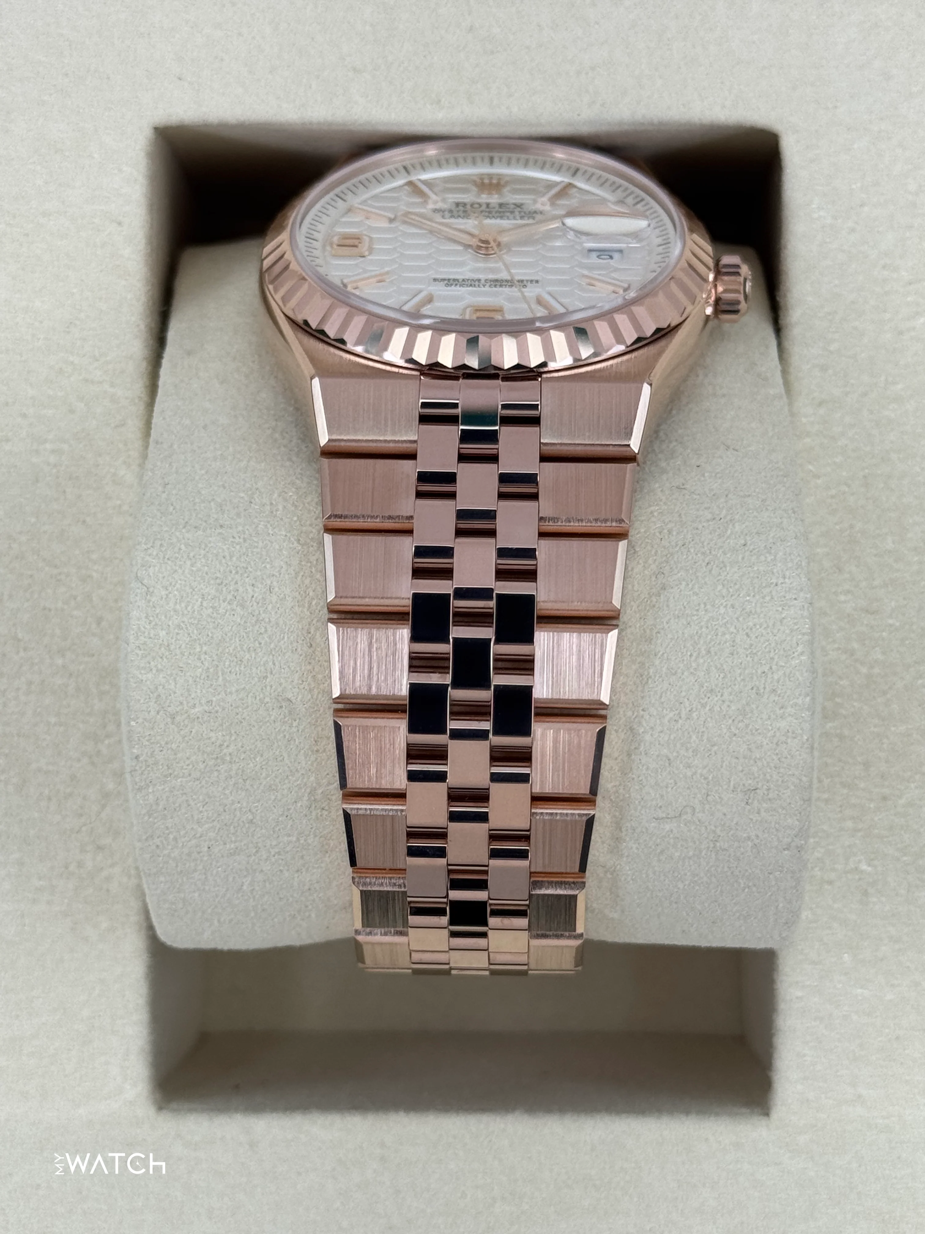 2025 Rolex Land-Dweller 36mm 127235 Rose Gold Flat Jubilee White Dial - Image 2