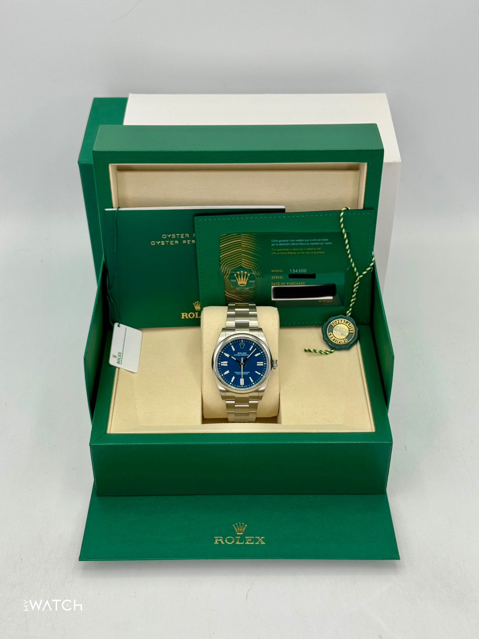 2025 Rolex Oyster Perpetual 41mm 134300 Med Blue Dial - Image 9