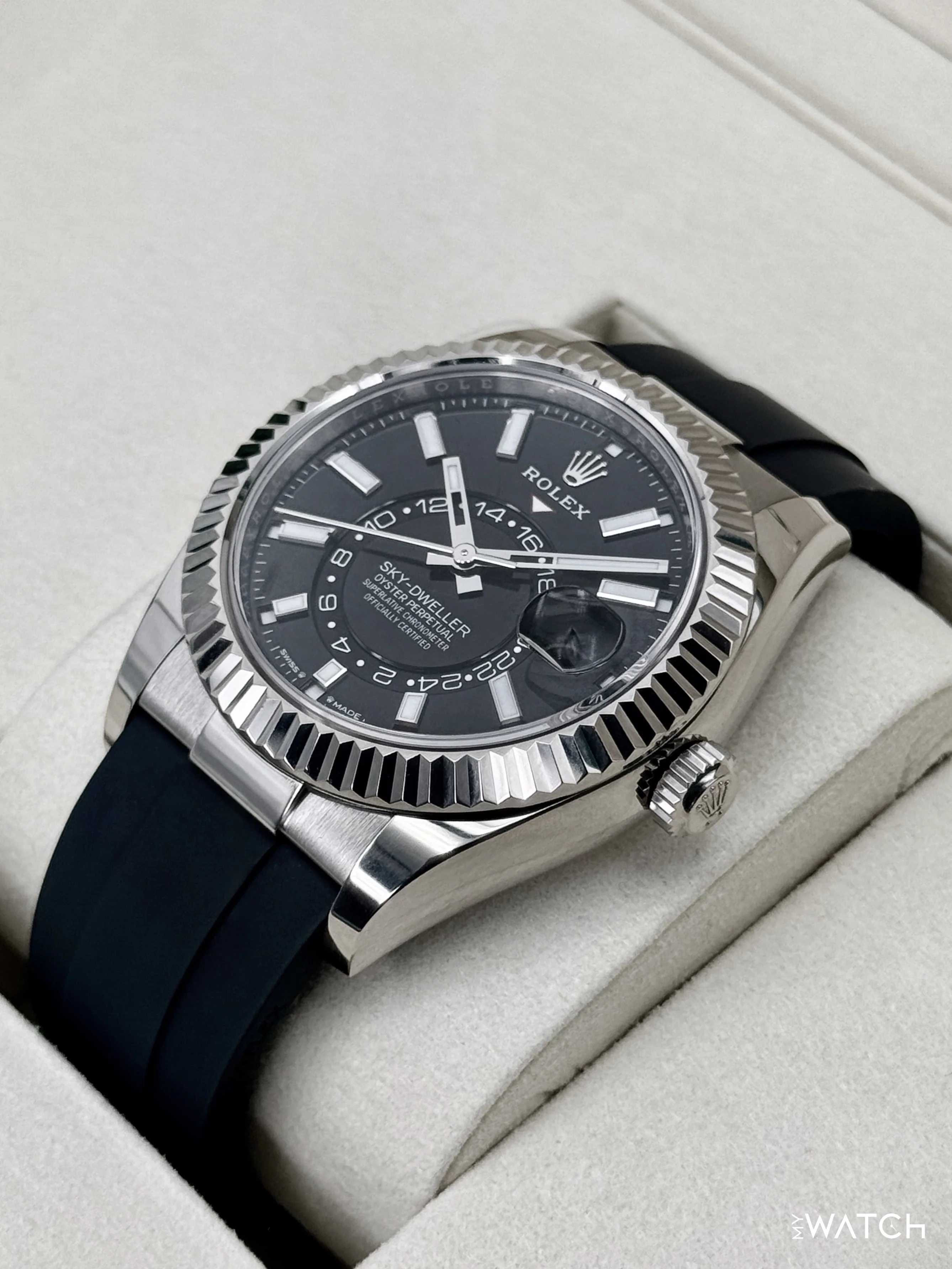 2025 Rolex Sky-Dweller 42mm 336239 White Gold Oysterflex Black Dial - Image 5