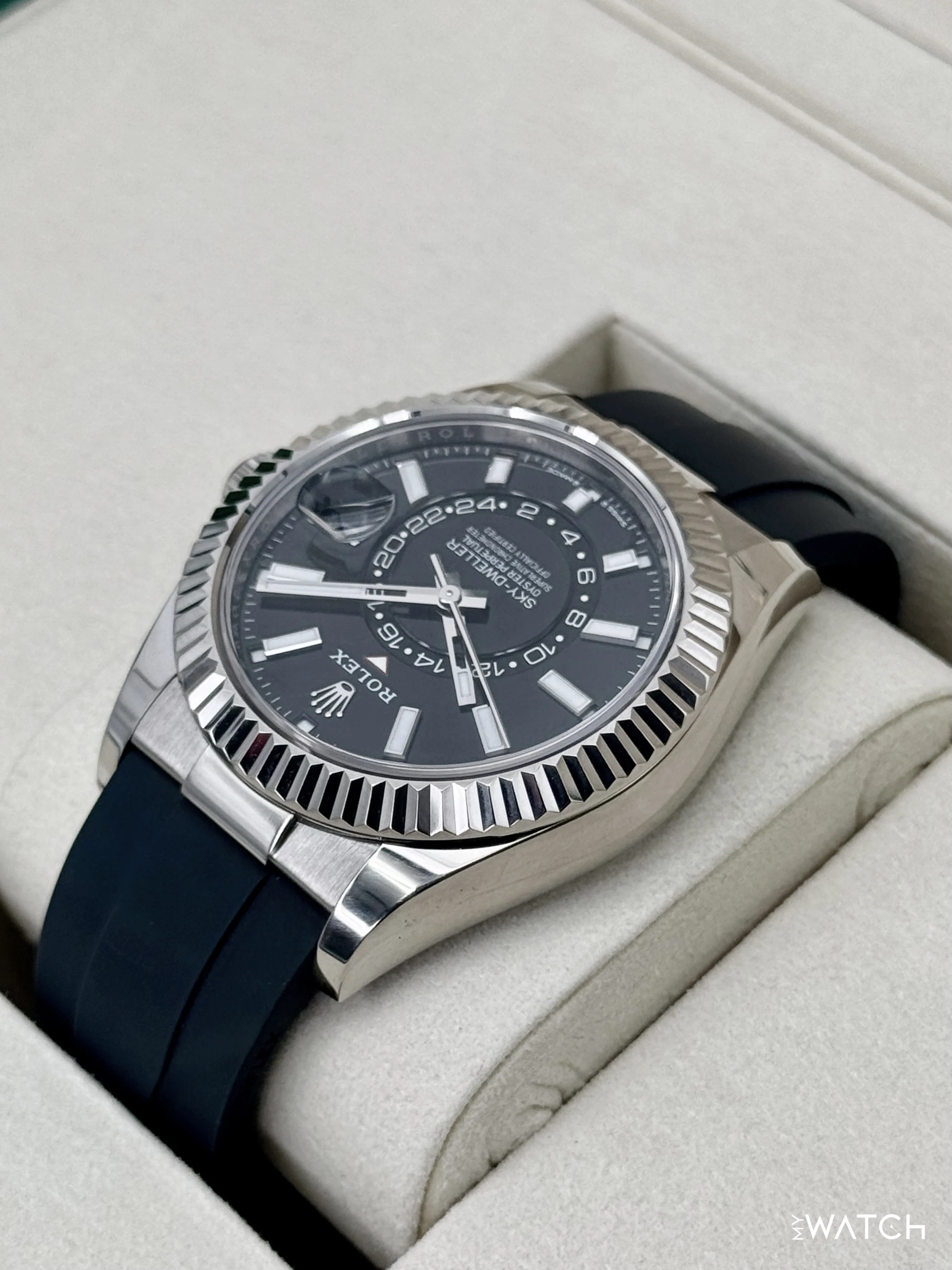 2025 Rolex Sky-Dweller 42mm 336239 White Gold Oysterflex Black Dial - Image 7