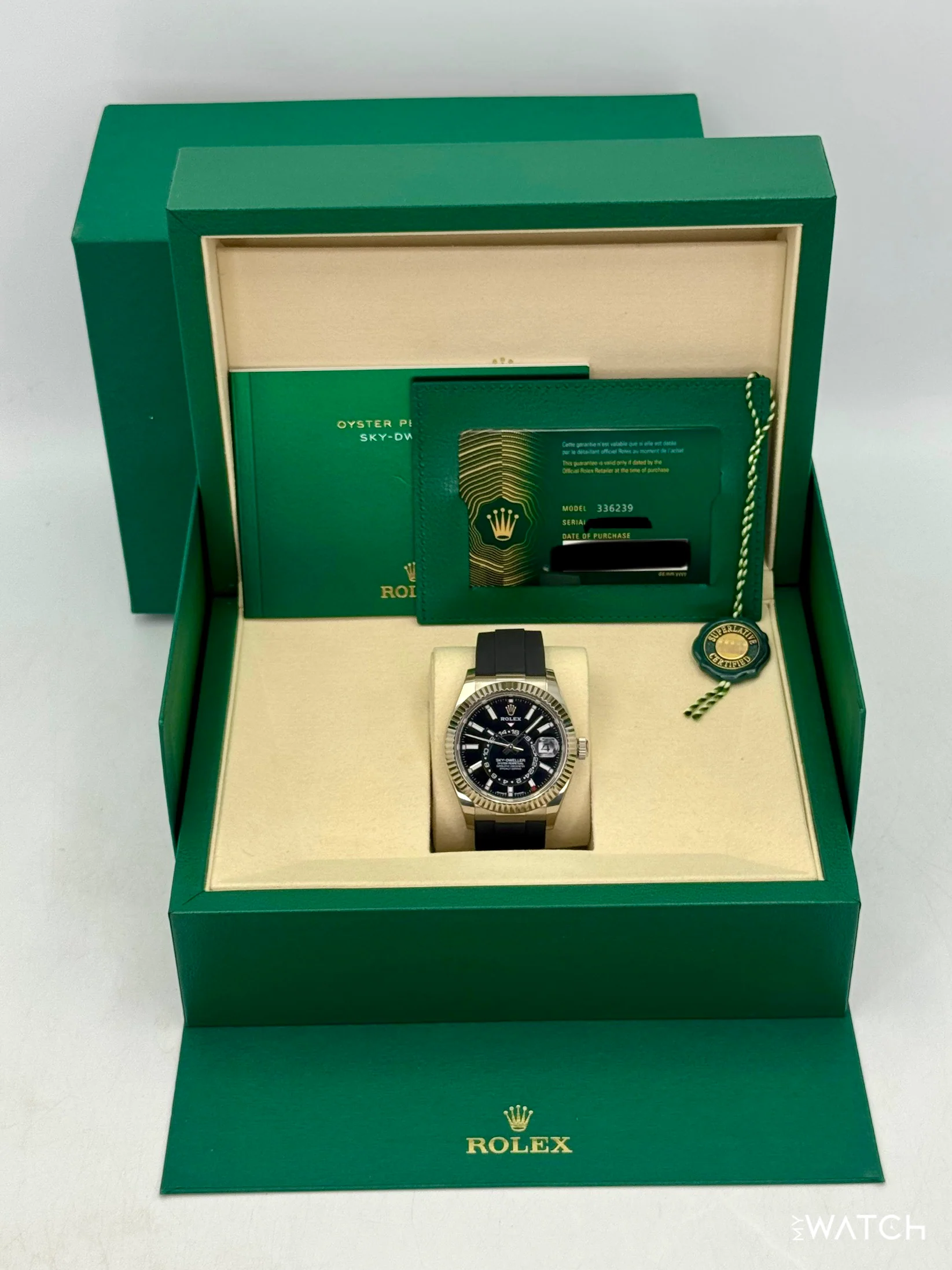 2025 Rolex Sky-Dweller 42mm 336239 White Gold Oysterflex Black Dial - Image 9