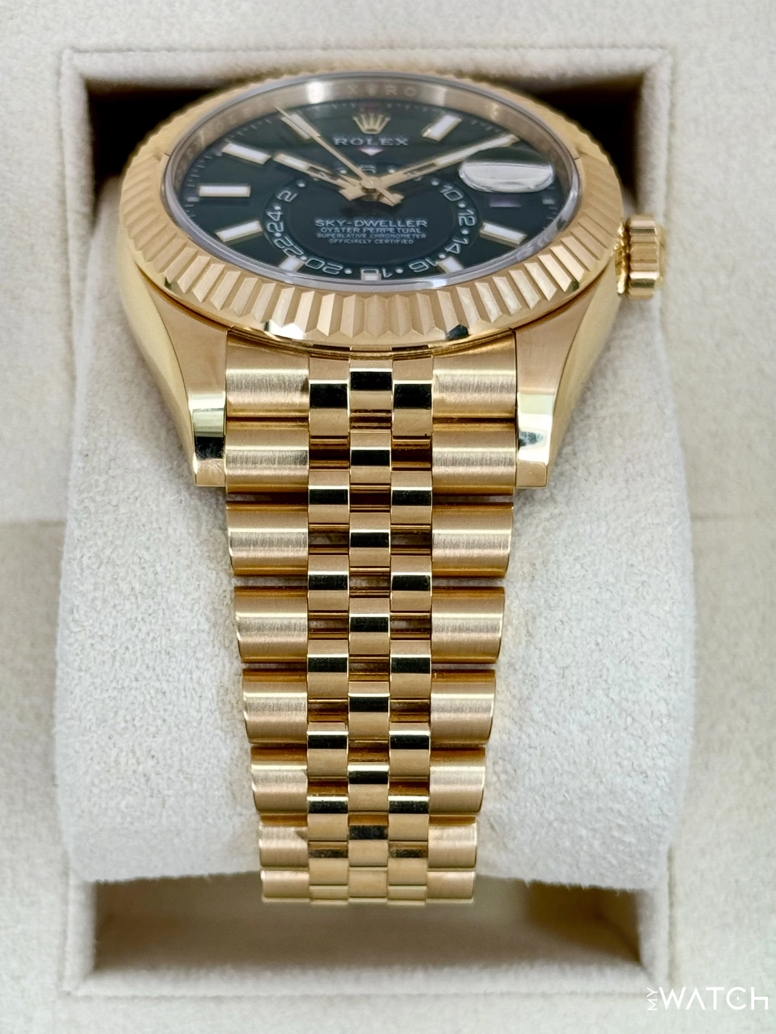 2025 Rolex Sky-Dweller 42mm 336938 Yellow Gold Jubilee Green Dial - Image 4