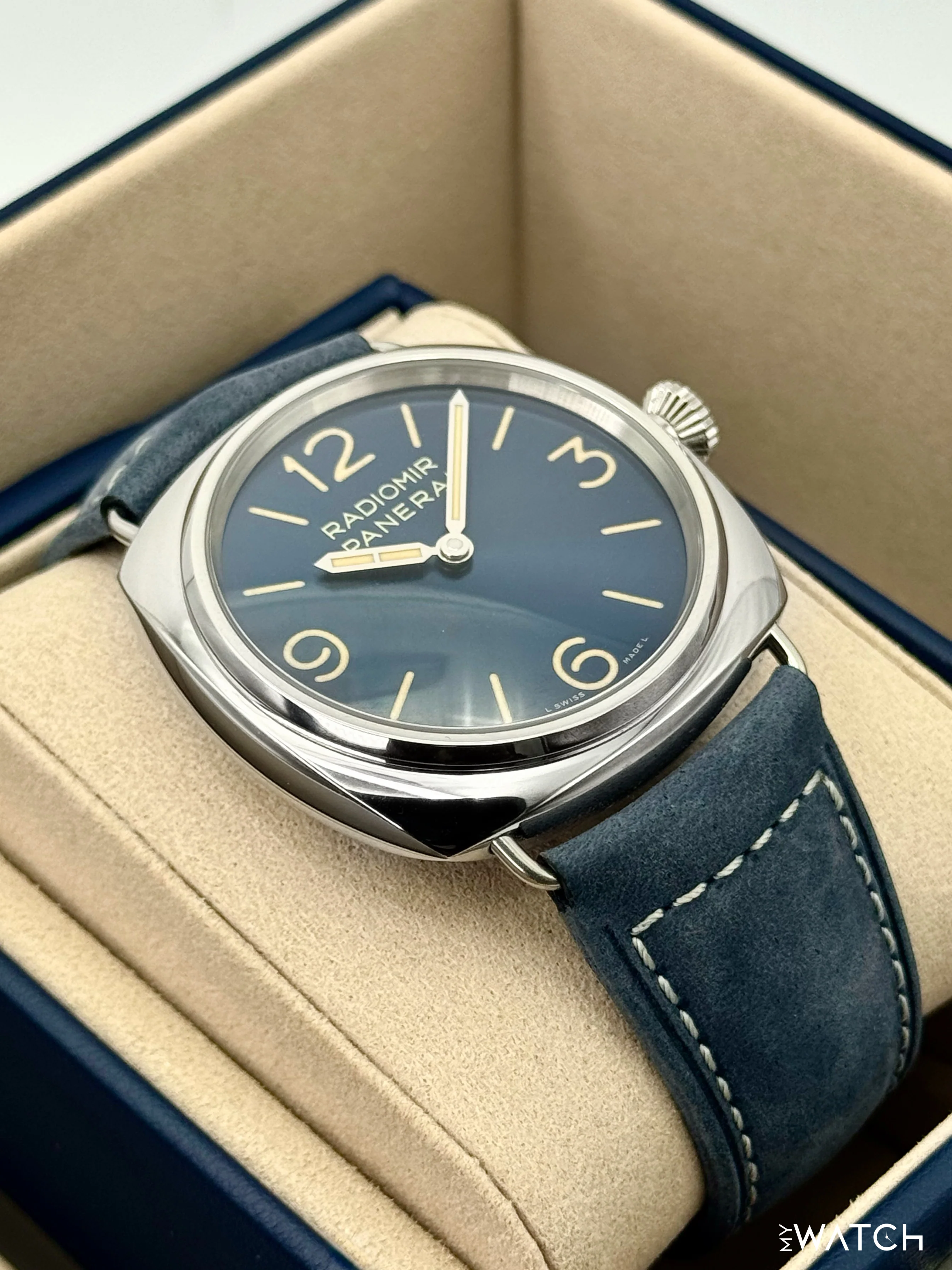 2026 Panerai Radiomir Officine 44mm PAM01383 Stainless Steel Blue Dial - Image 6