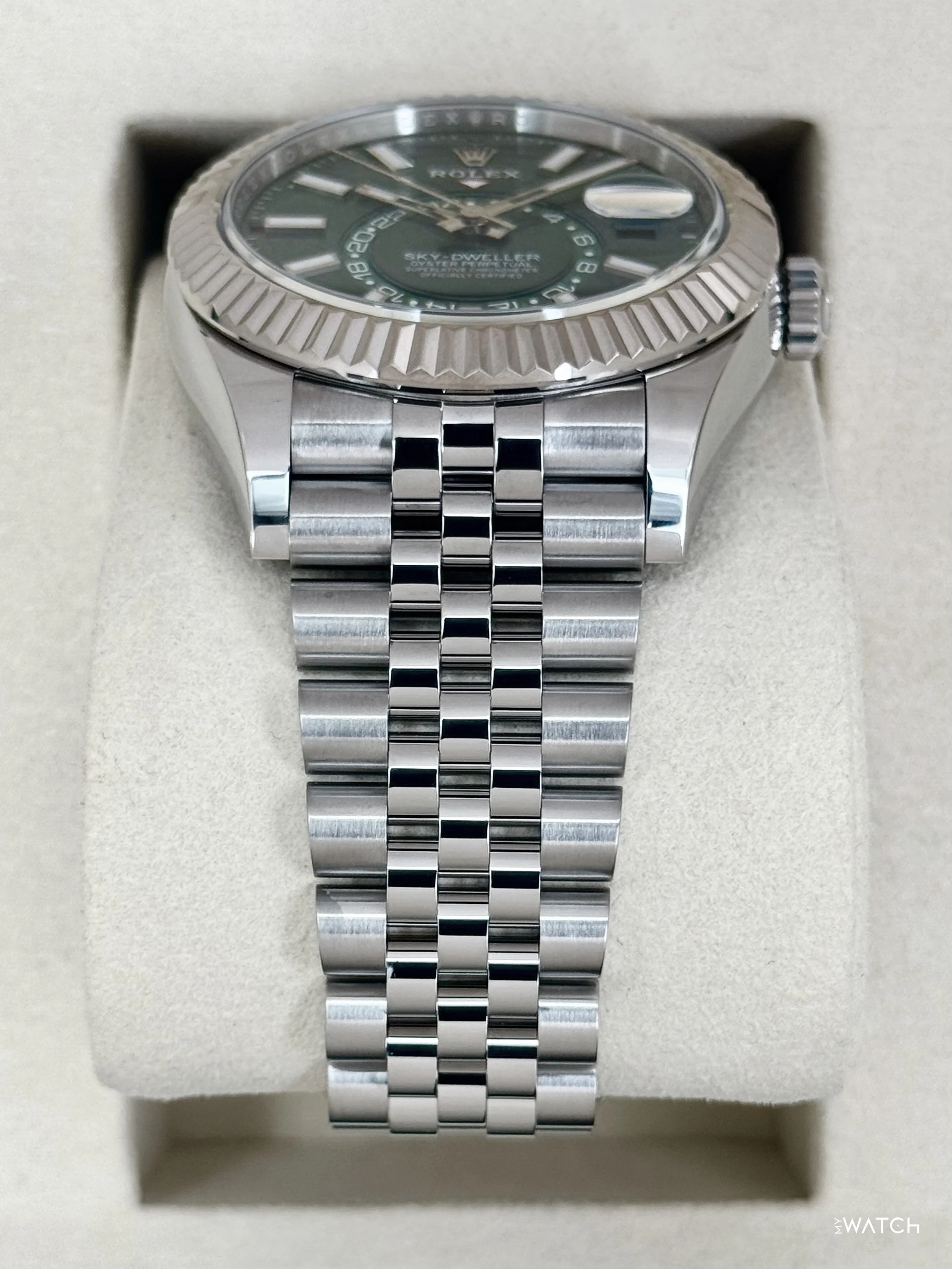 2026 Rolex Sky-Dweller 42mm 336934 Stainless Steel Jubilee Green Dial - Image 3