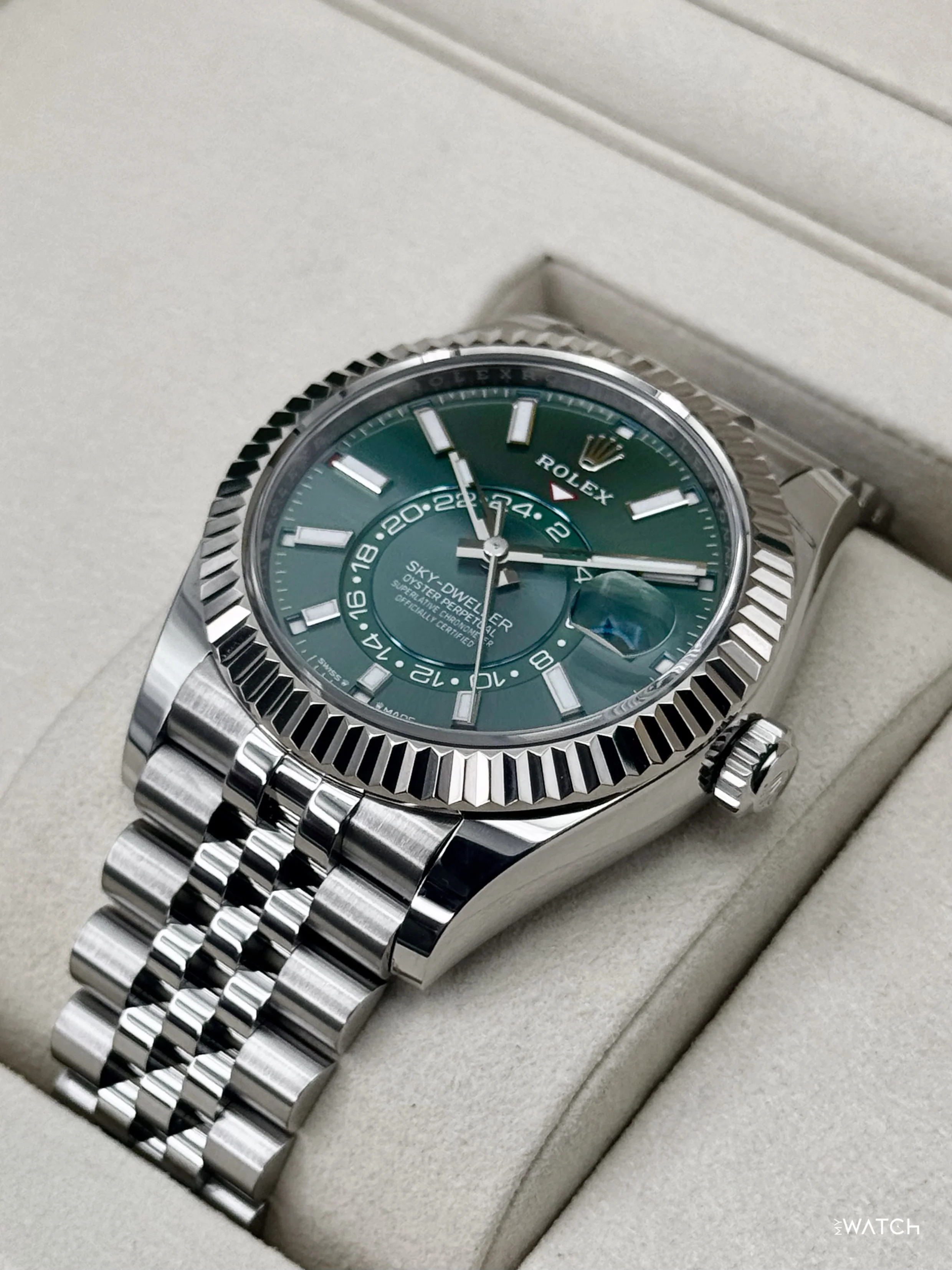 2026 Rolex Sky-Dweller 42mm 336934 Stainless Steel Jubilee Green Dial - Image 5