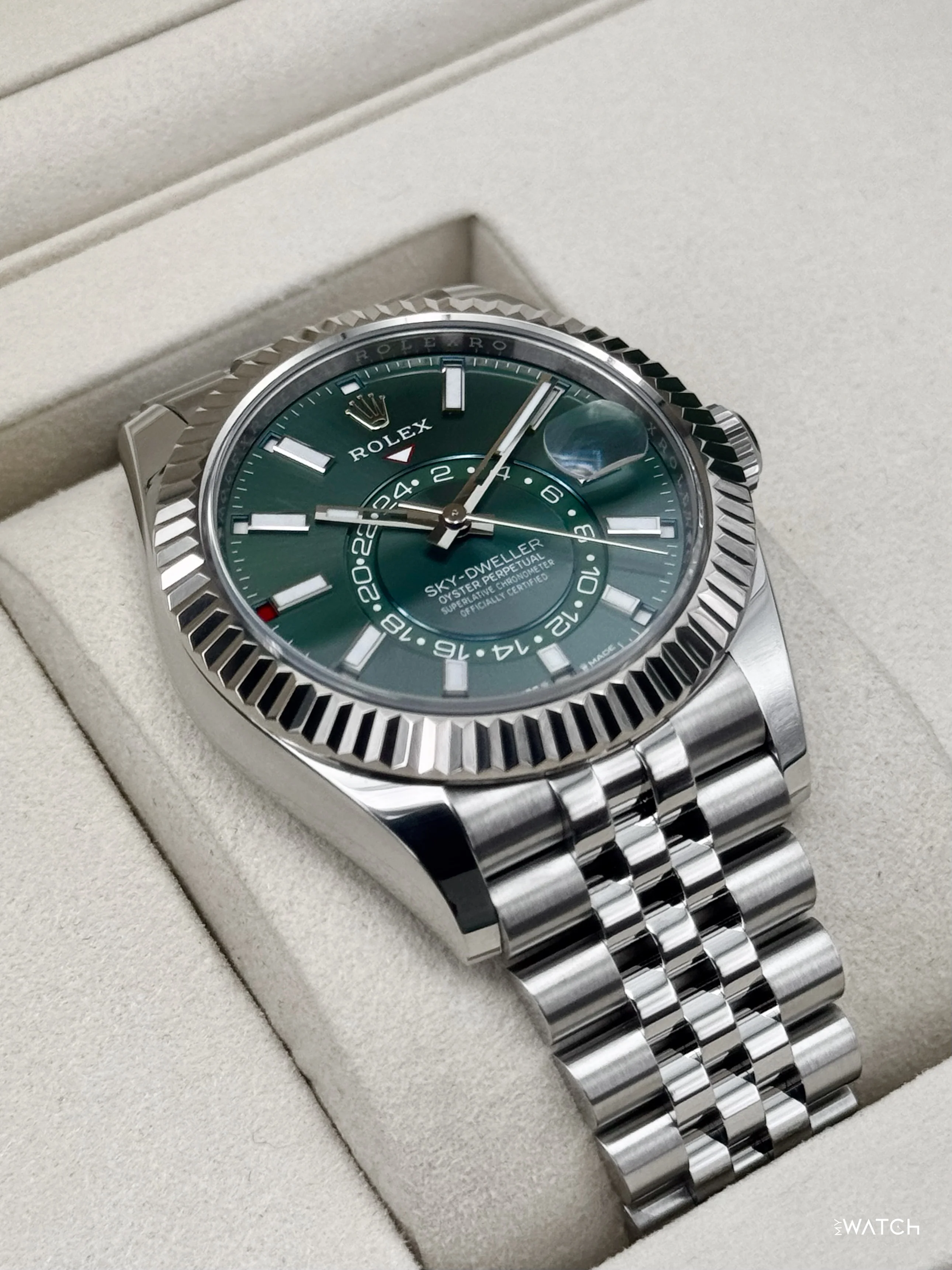2026 Rolex Sky-Dweller 42mm 336934 Stainless Steel Jubilee Green Dial - Image 6