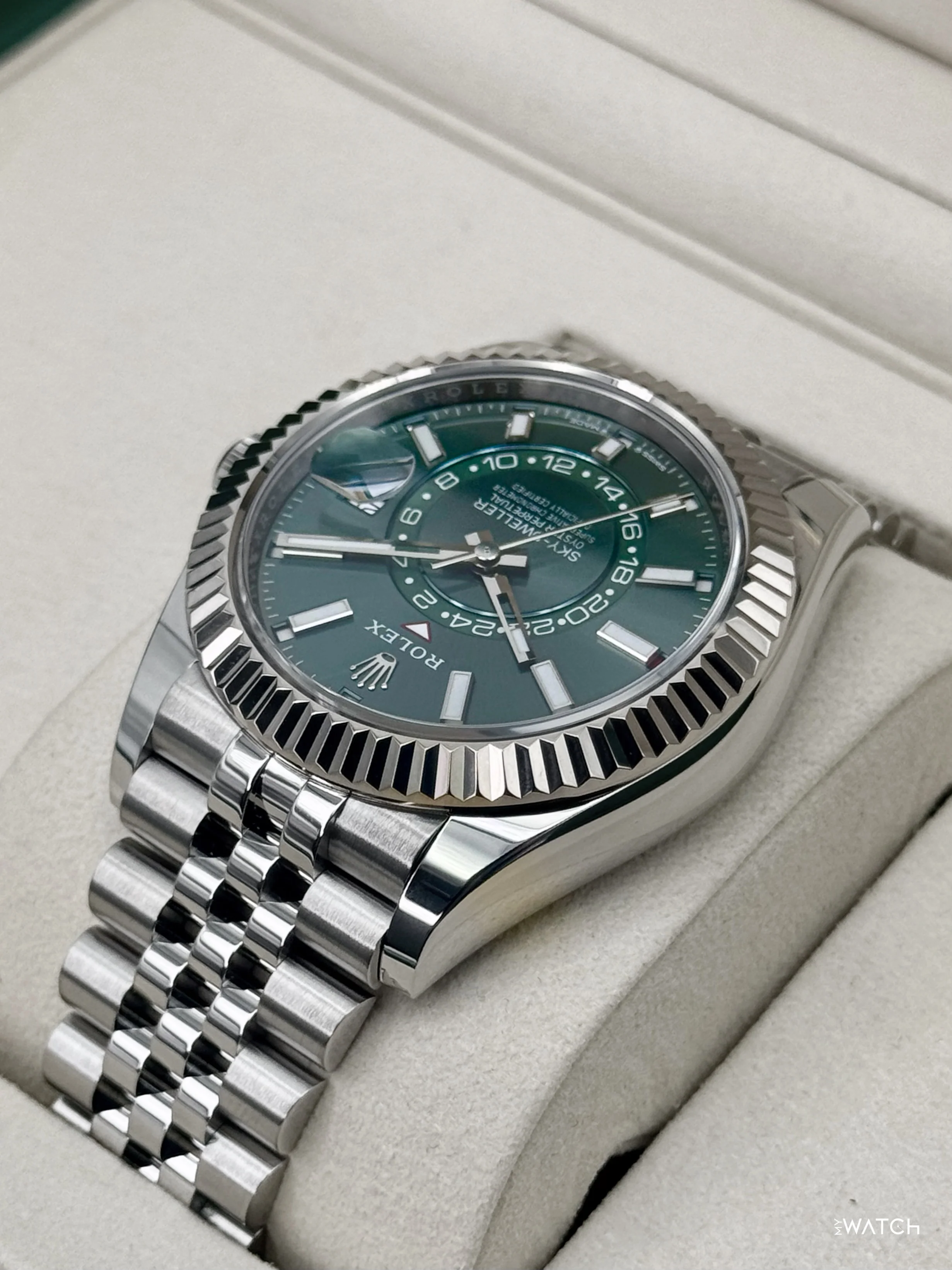 2026 Rolex Sky-Dweller 42mm 336934 Stainless Steel Jubilee Green Dial - Image 7