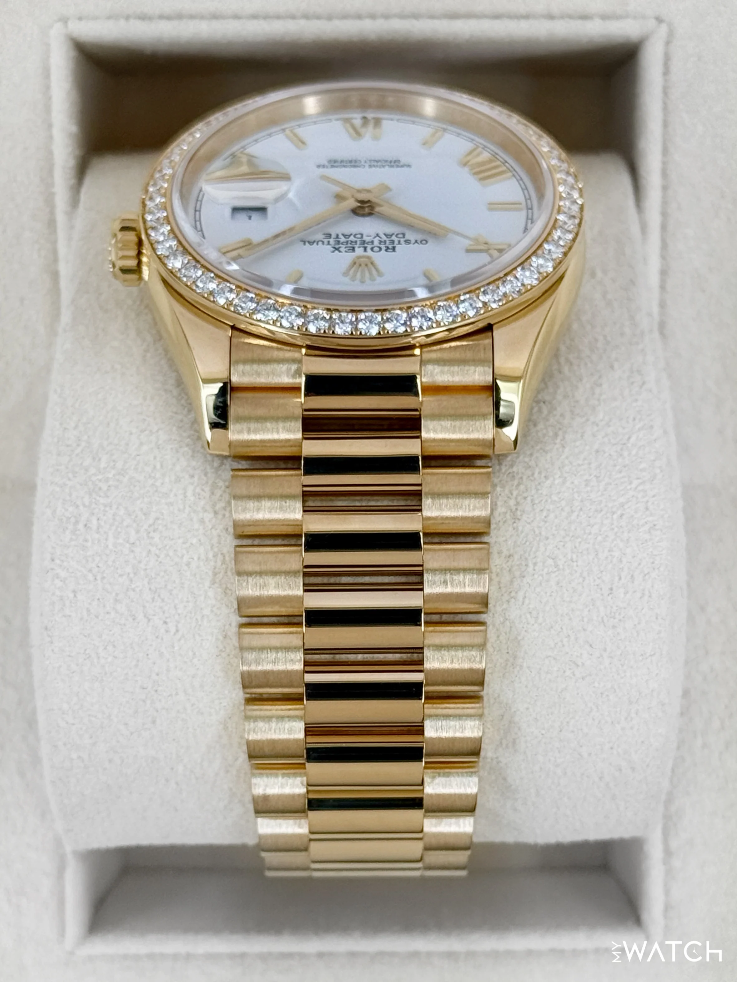 2024 Rolex Day-Date 36mm 128348RBR Presidential Yellow Gold White Dial - Image 4