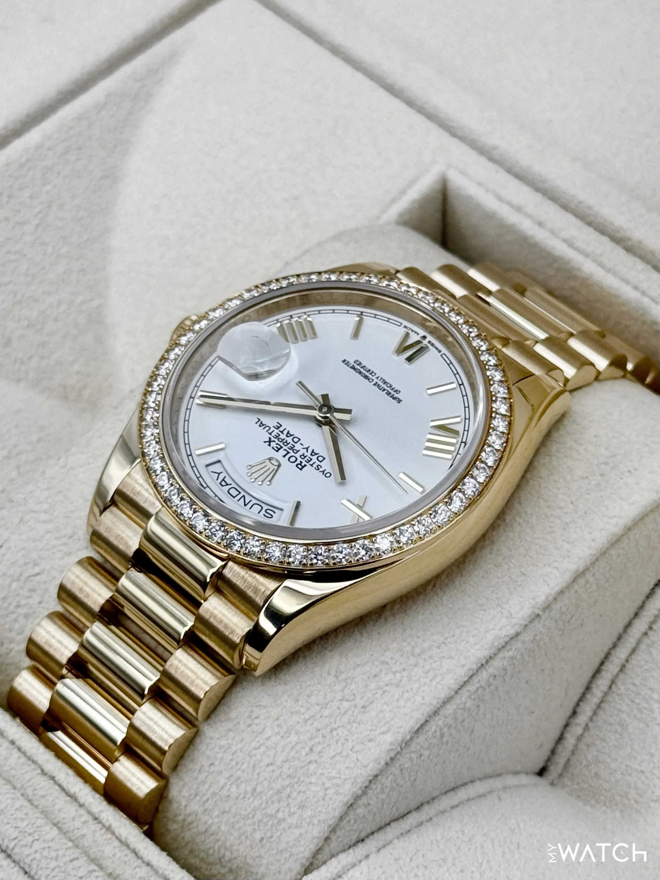 2024 Rolex Day-Date 36mm 128348RBR Presidential Yellow Gold White Dial - Image 7