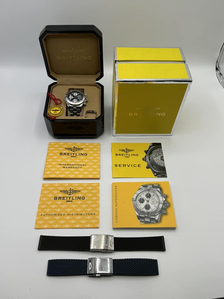 2004 Breitling Superocean Chrono. II 42mm A13340 Blue Dial - Image 10